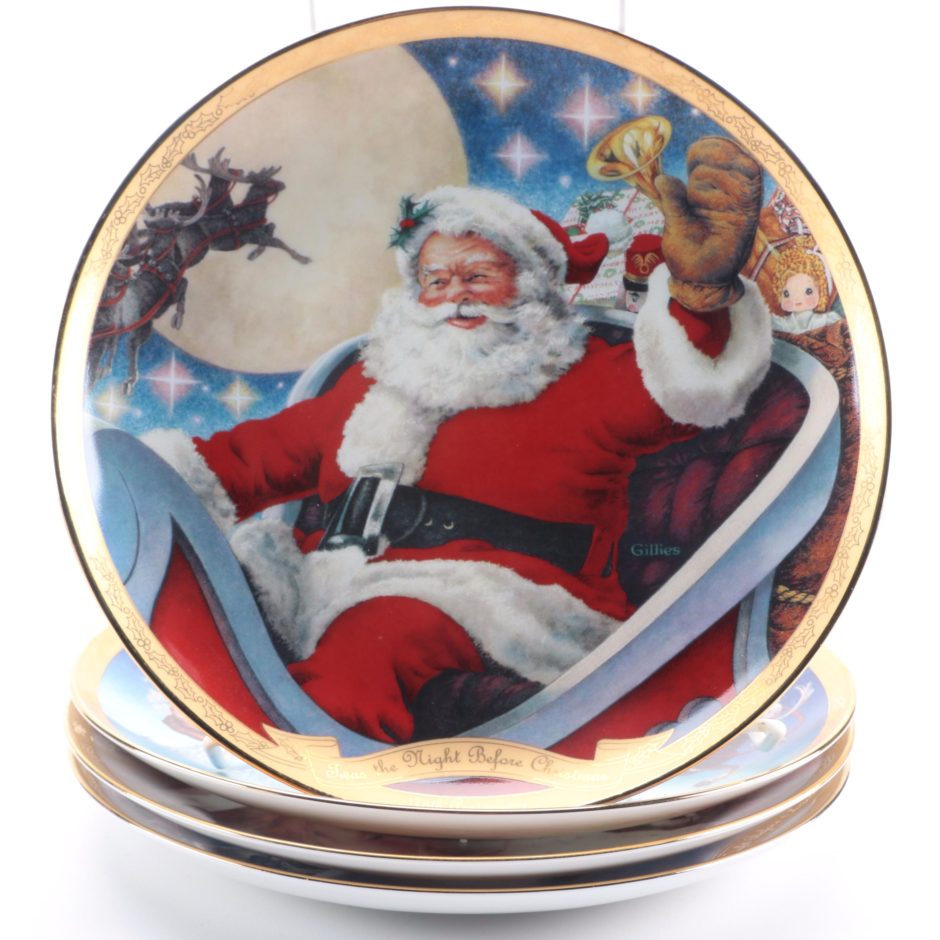 Assortment of Chuck Gillies Decorative Christmas Plates