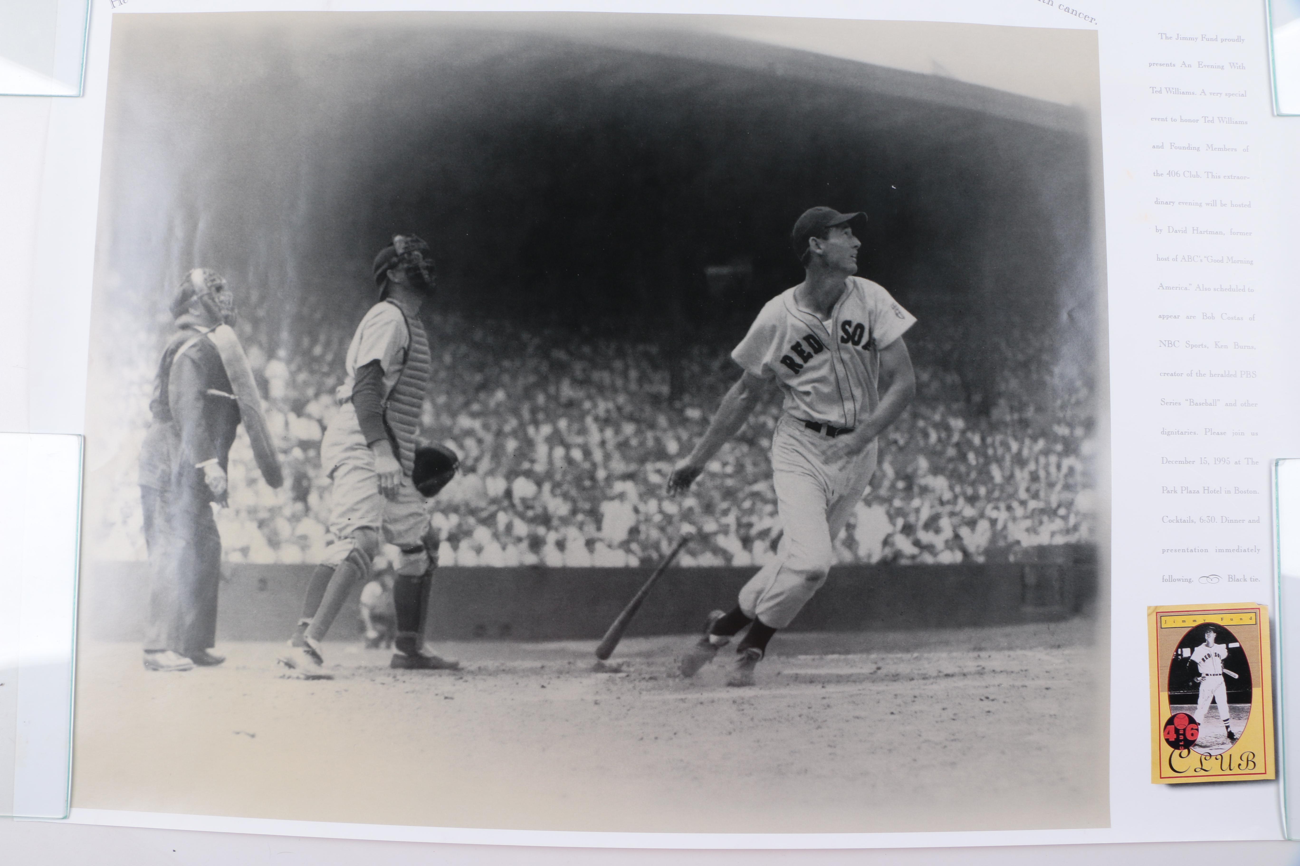 Commemorative Ted Williams Offset Lithograph of Iconic Photograph