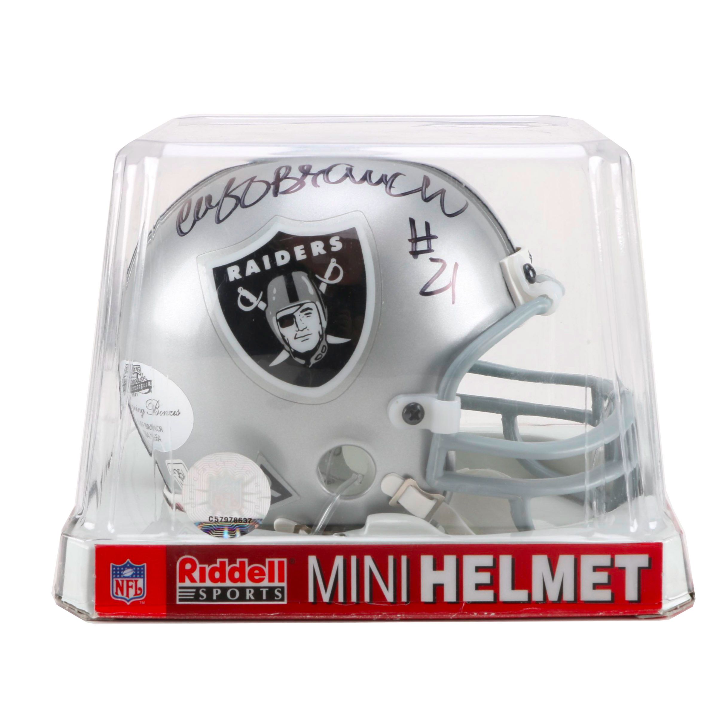 Cliff Branch Signed NFL Oakland Raiders Mini Helmet