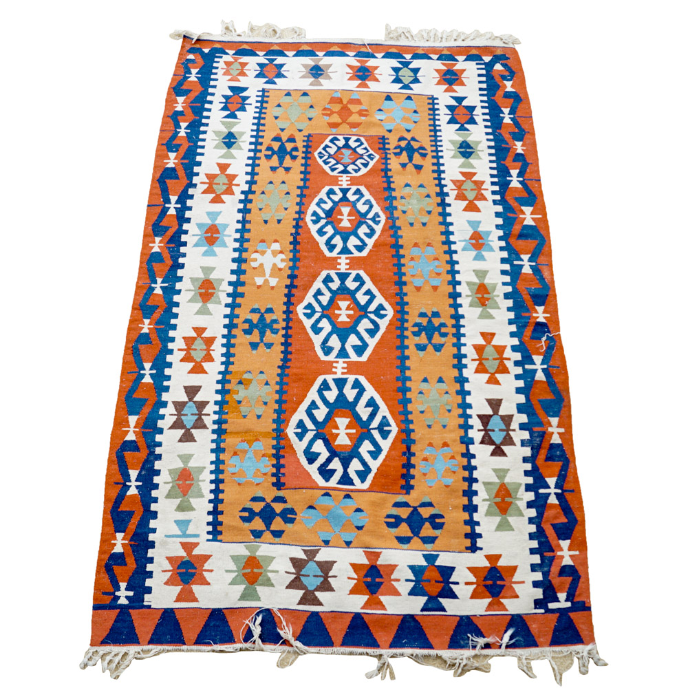 Bold Handwoven Kilim Area Rug