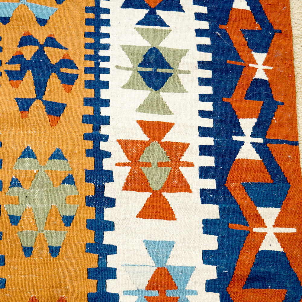 Bold Handwoven Kilim Area Rug