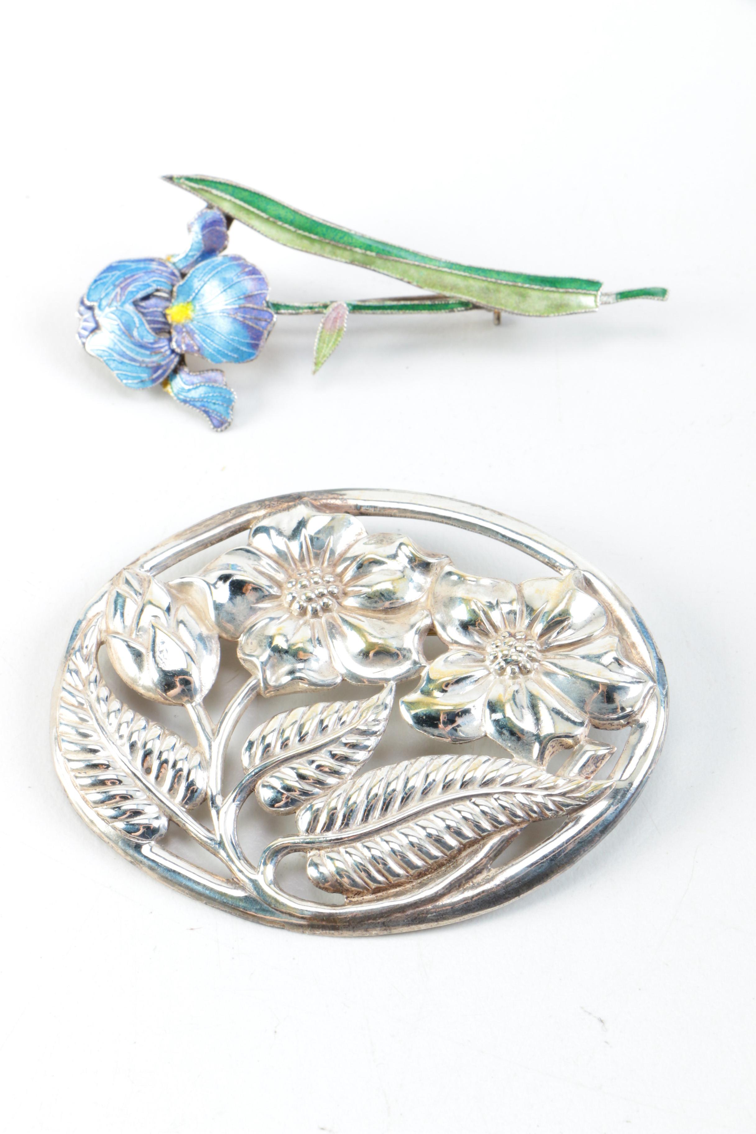 Sterling Silver Brooches Including Danecraft