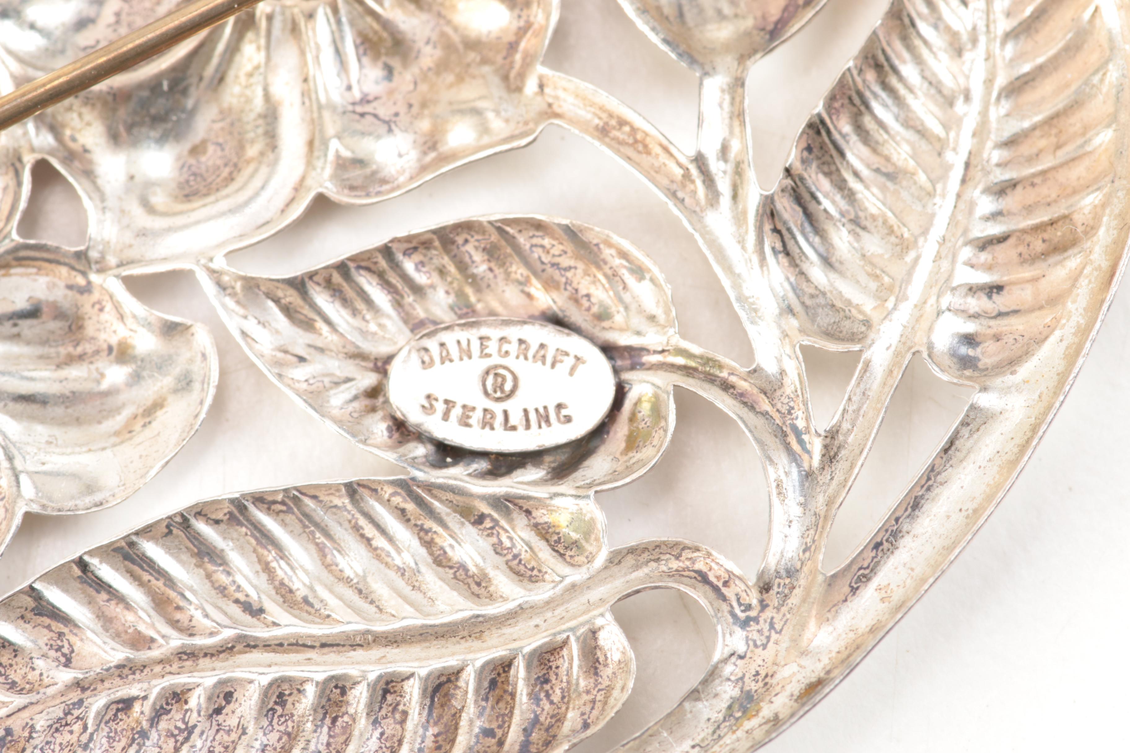 Sterling Silver Brooches Including Danecraft