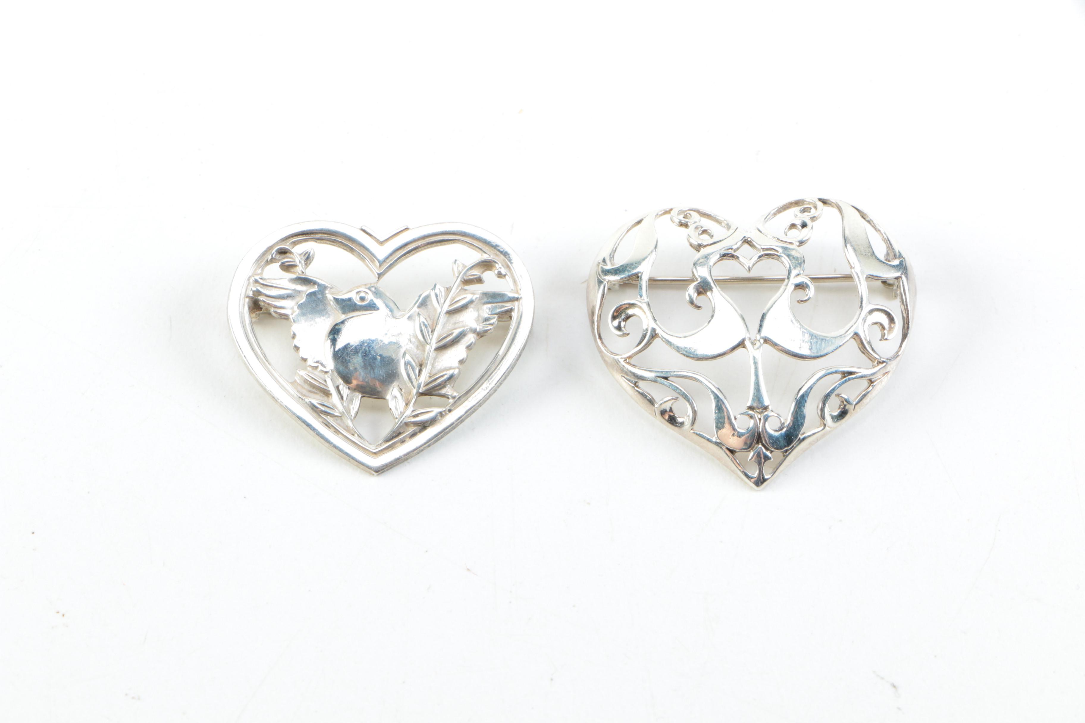 Sterling Silver Brooches Including Danecraft