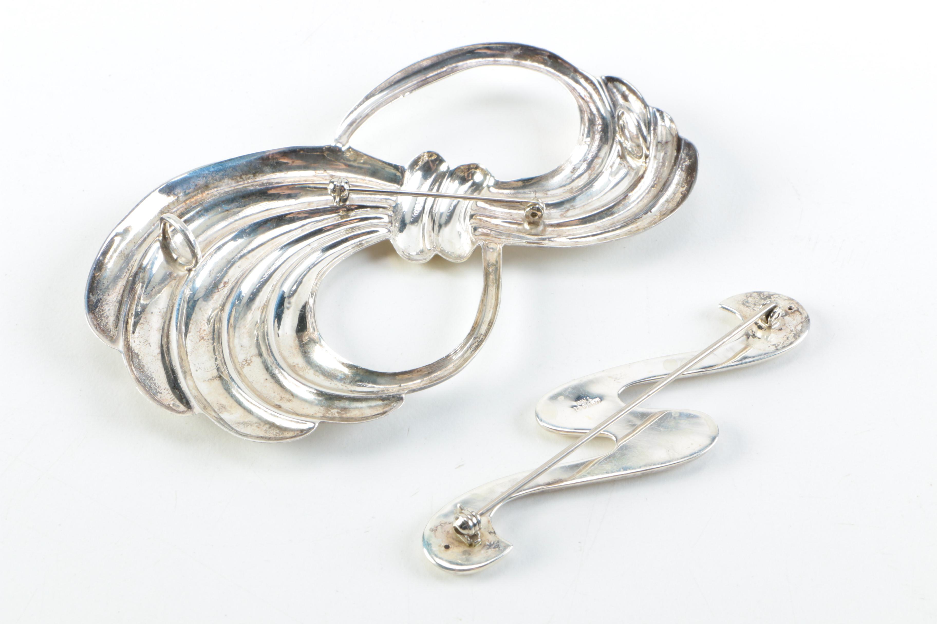 Sterling Silver Brooches Including Danecraft