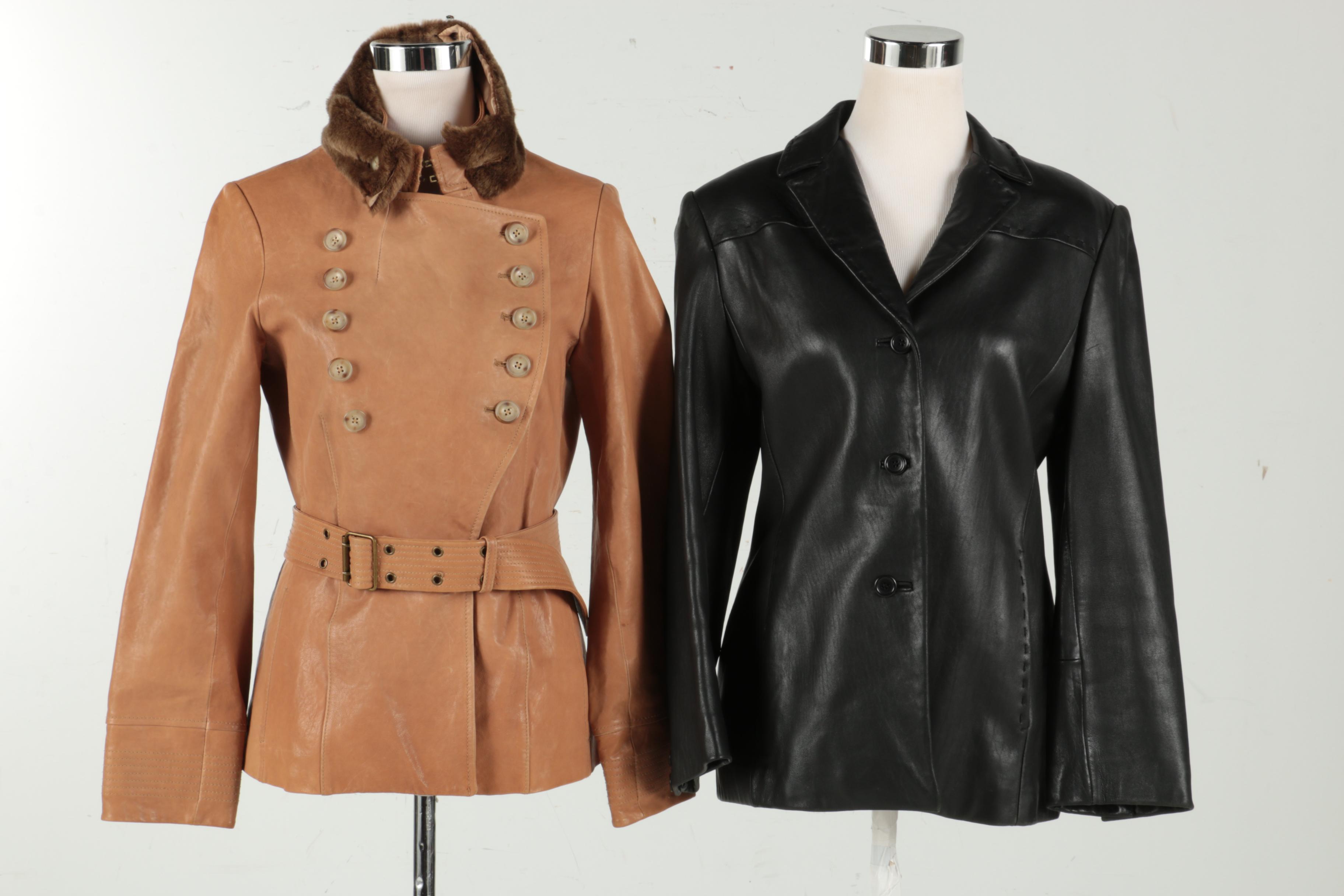Women's Leather Jackets by Calvin Klein and Anne Klein