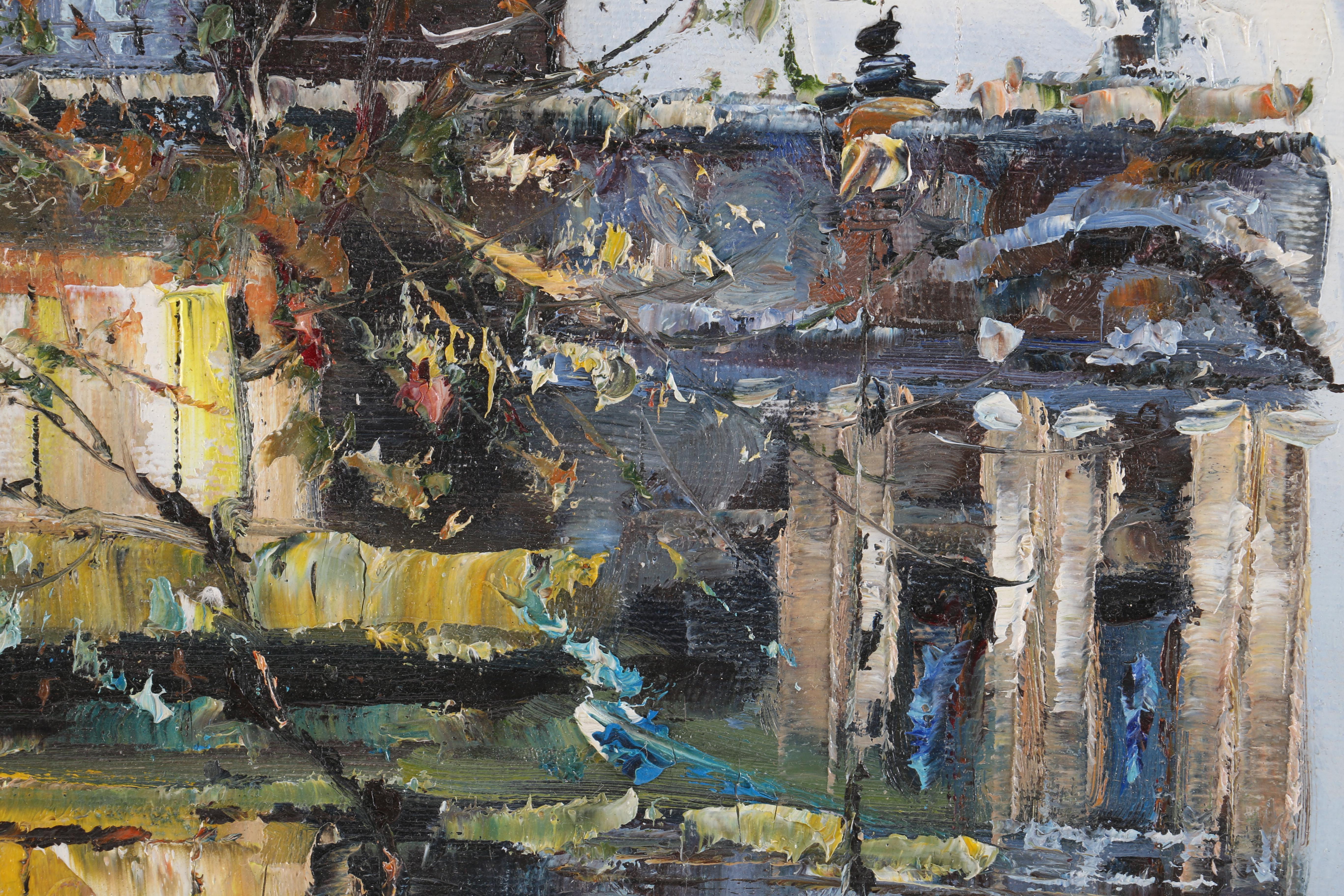 Oil Painting on Canvas of a Parisian Street Scene