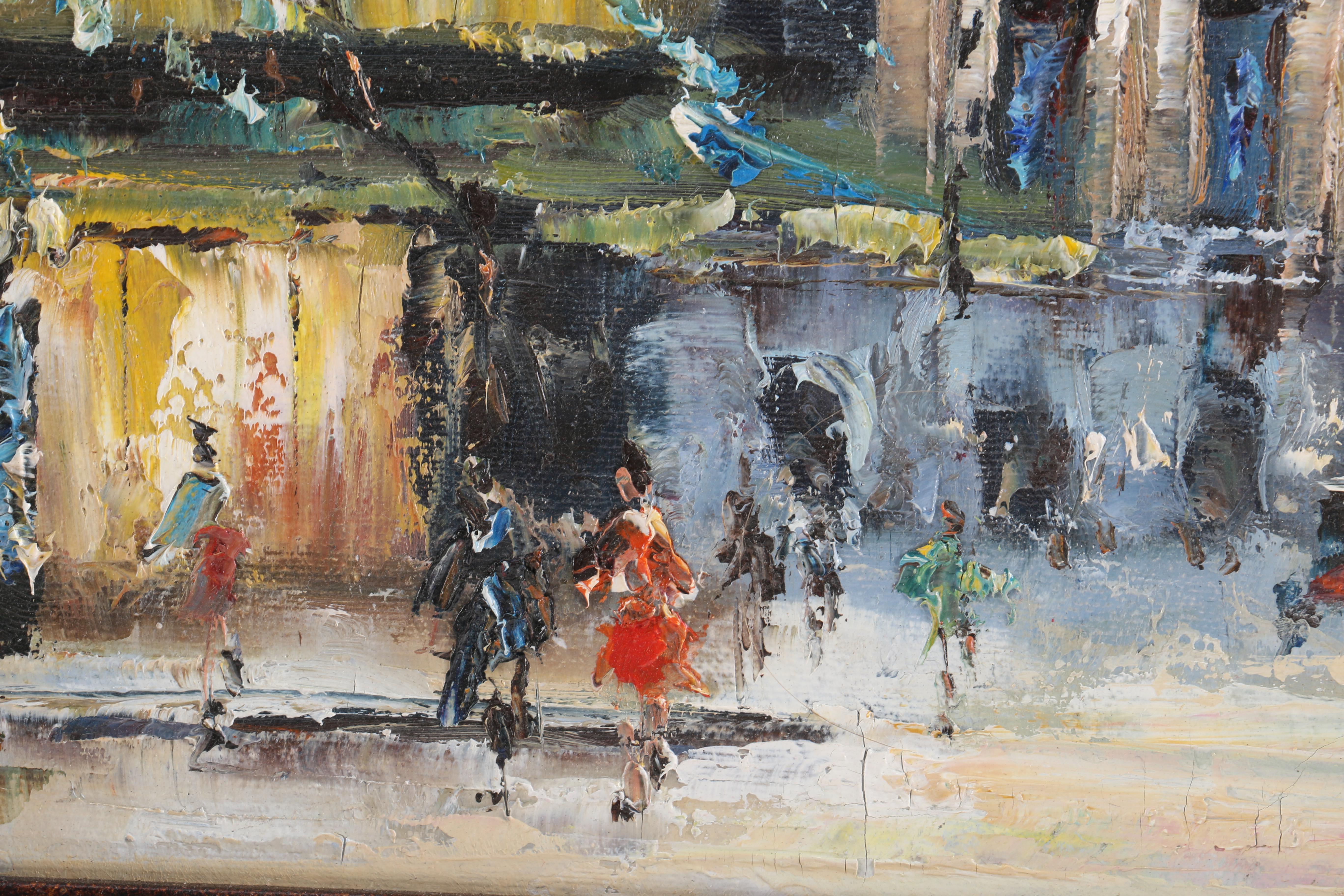 Oil Painting on Canvas of a Parisian Street Scene