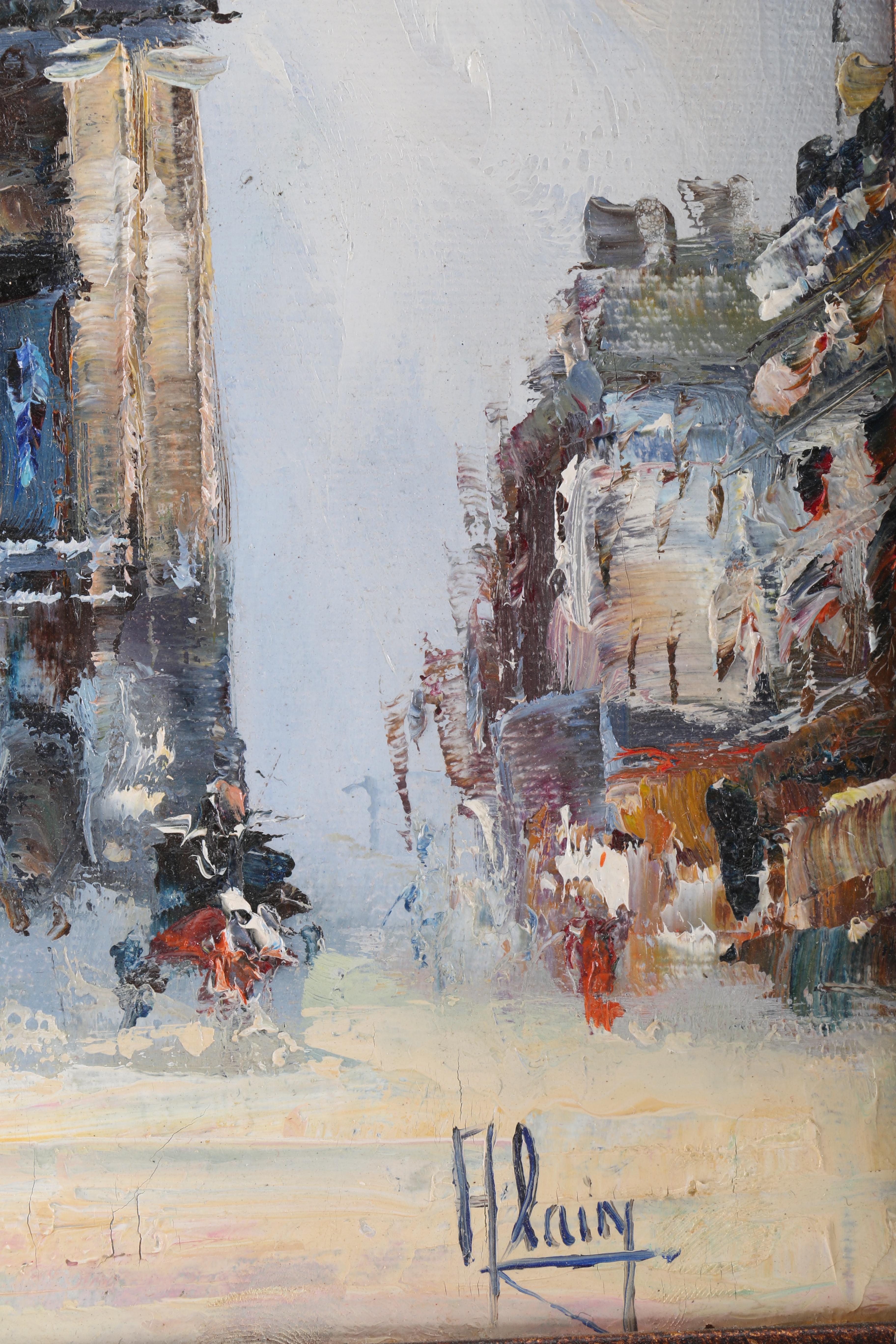 Oil Painting on Canvas of a Parisian Street Scene