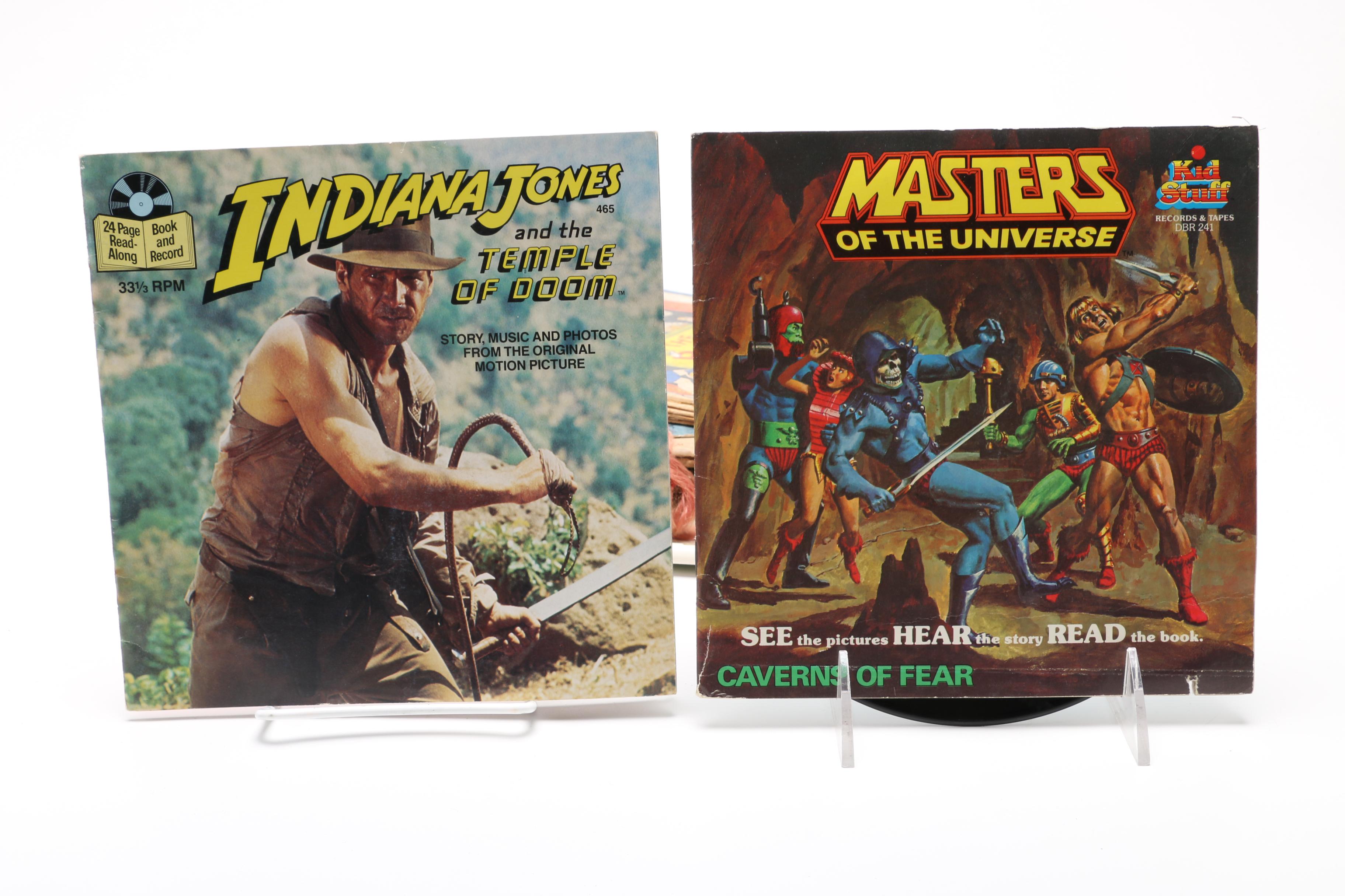 Vintage Children's Books Including 1980s Read-Along Records