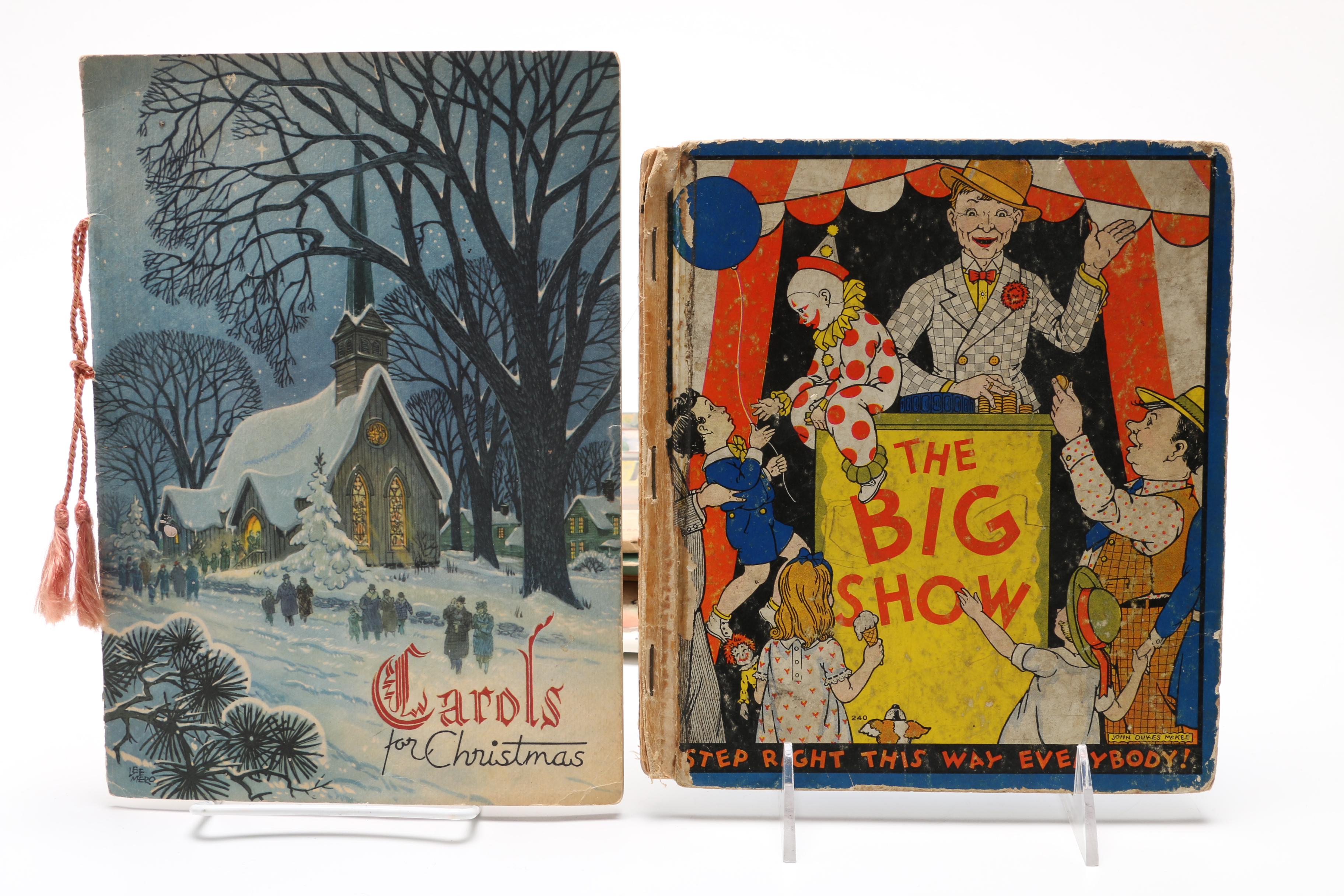 Vintage Children's Books Including 1980s Read-Along Records