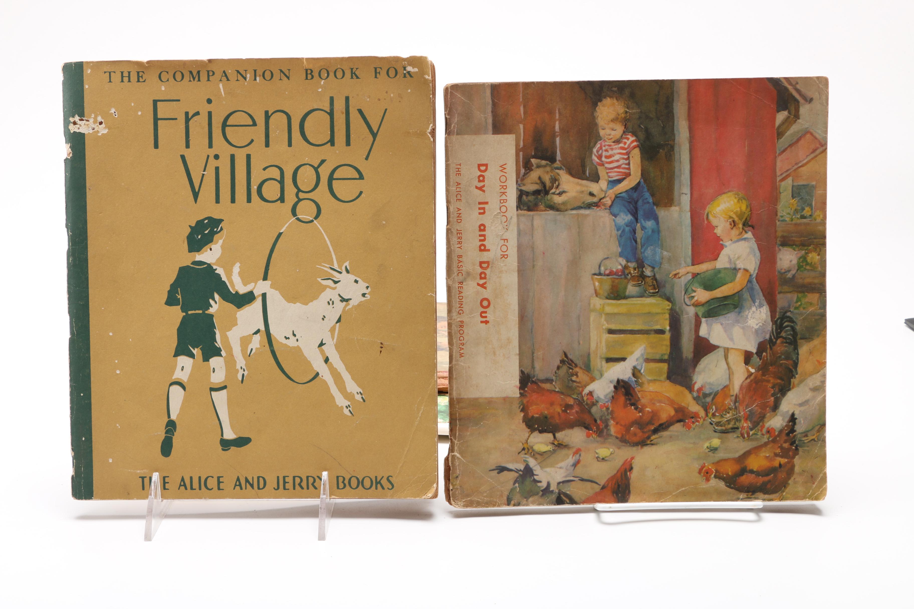 Vintage Children's Books Including 1980s Read-Along Records