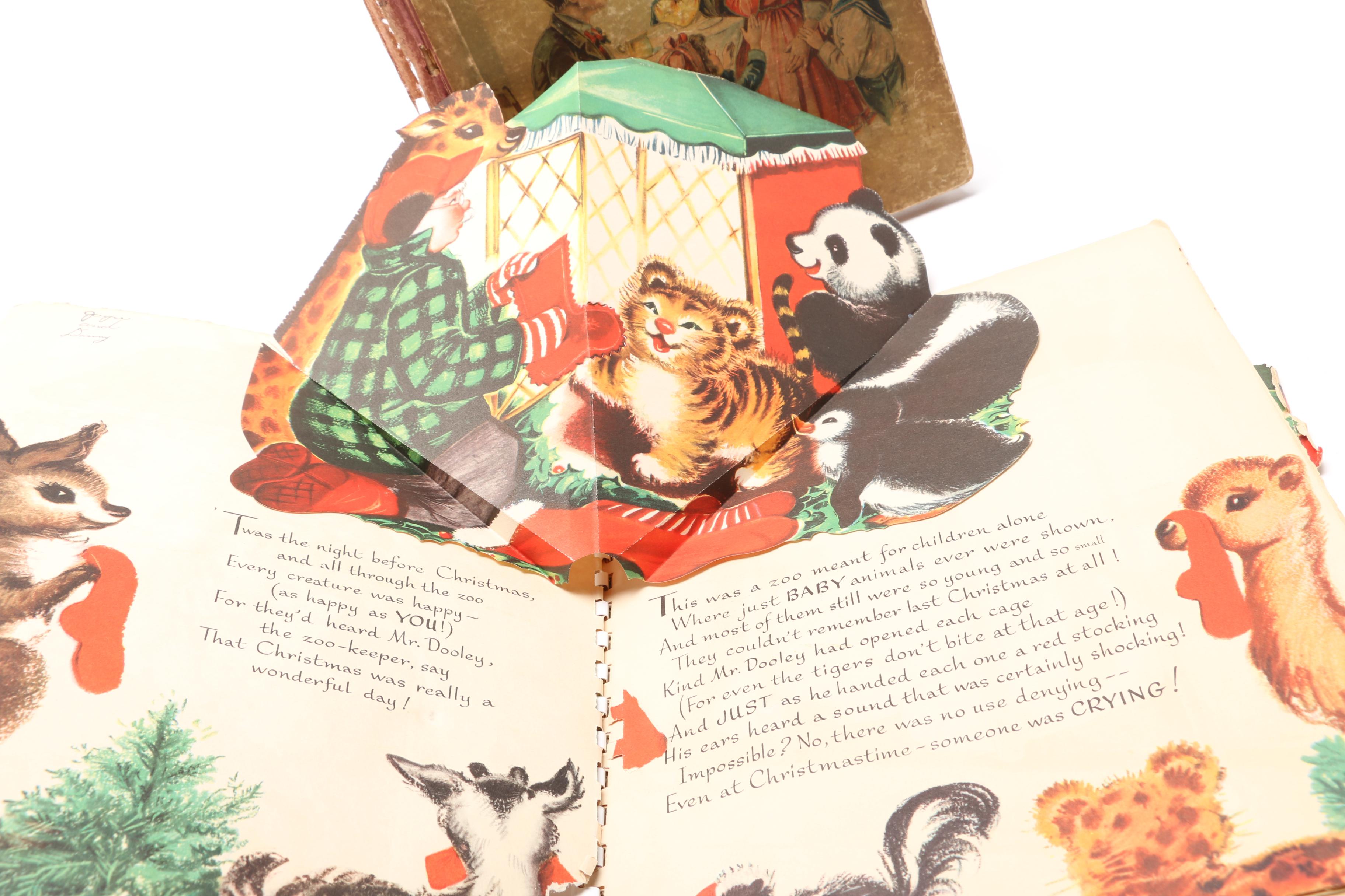 Vintage Children's Books Including 1980s Read-Along Records