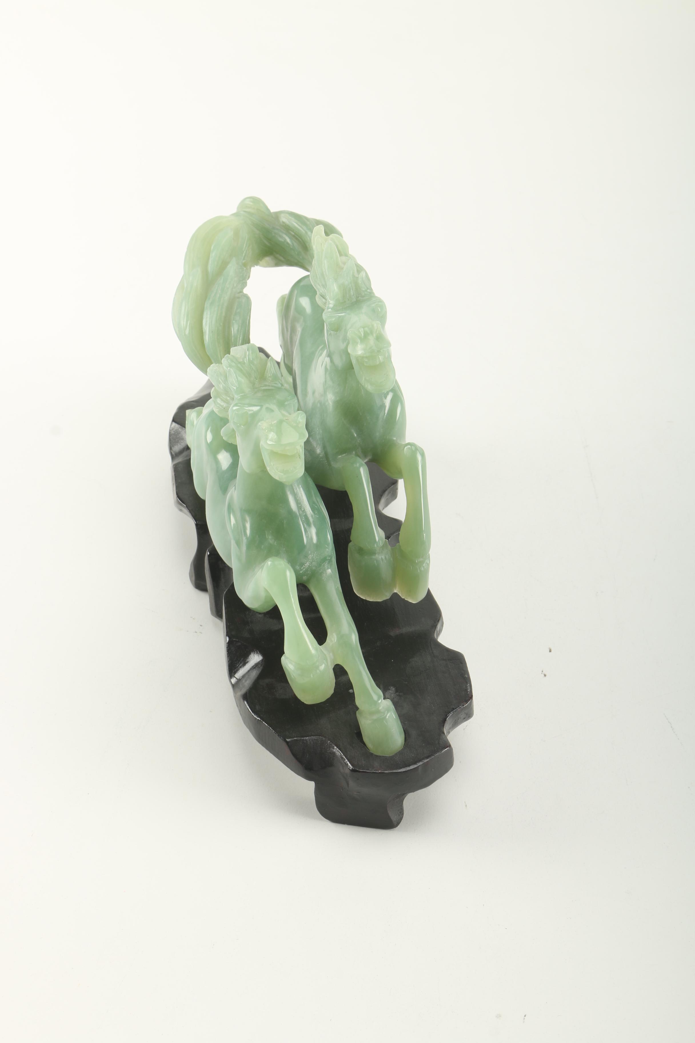 Bowenite Carved Galloping Horse Figurines