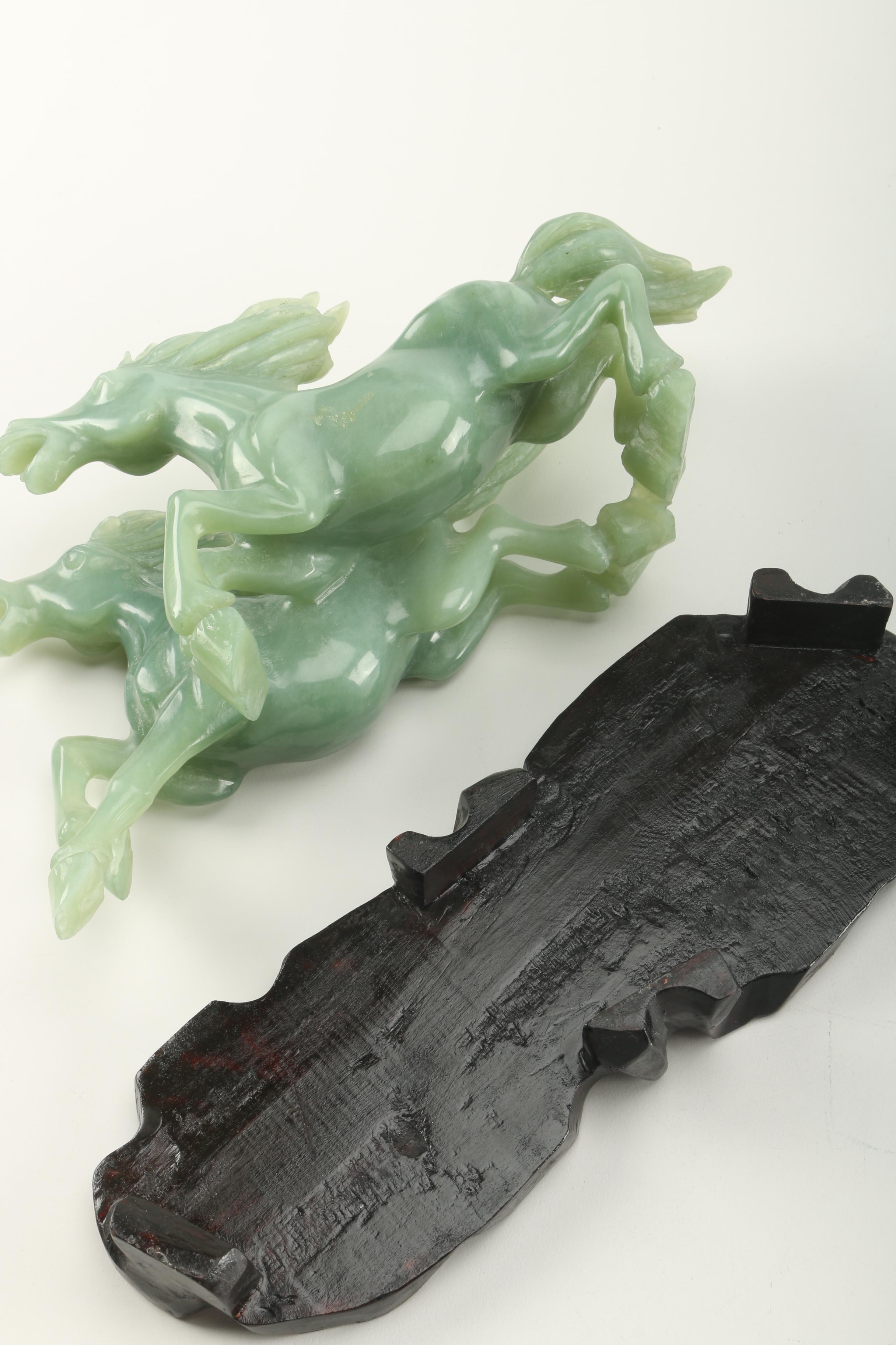 Bowenite Carved Galloping Horse Figurines