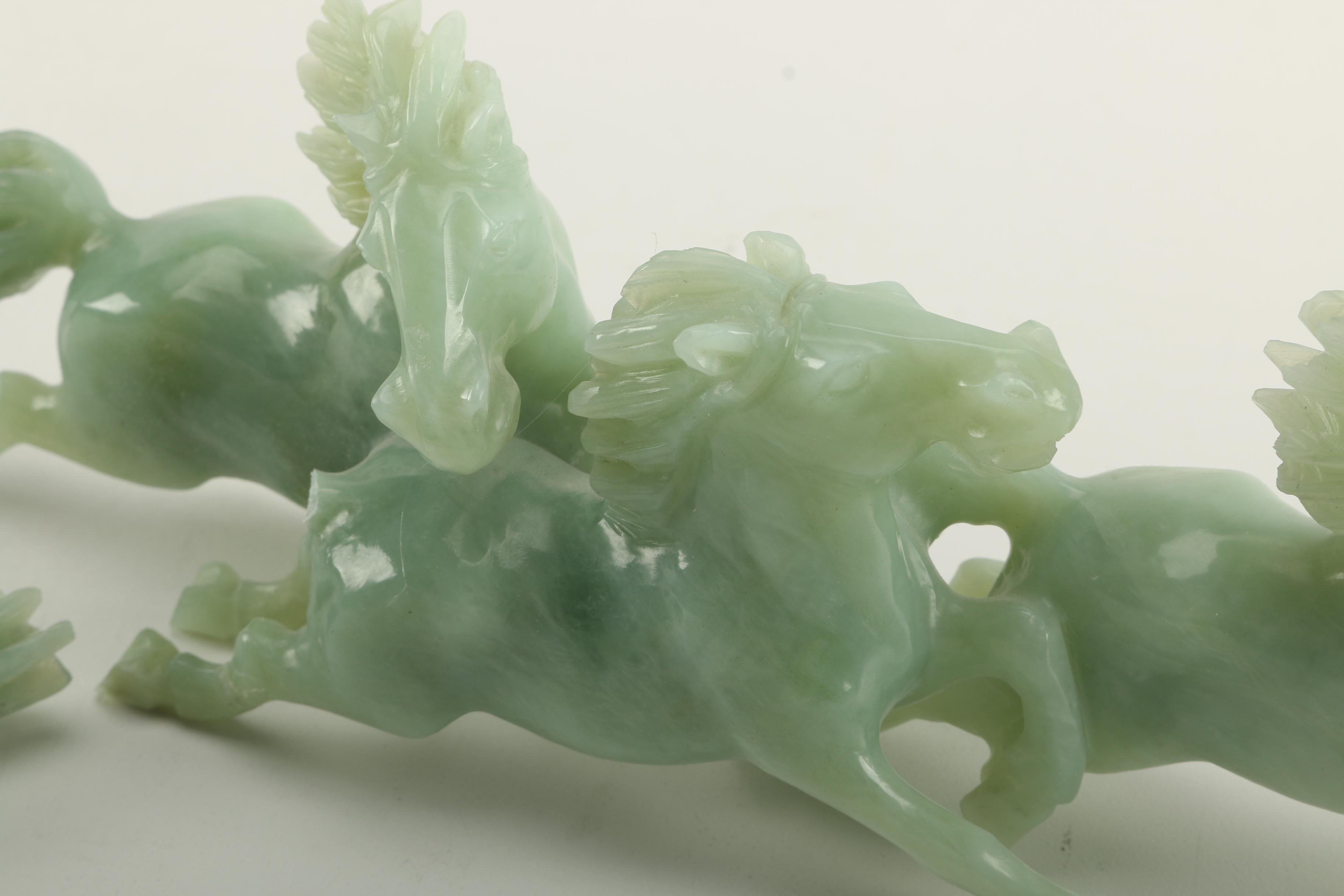 Bowenite Carved Galloping Horse Figurines