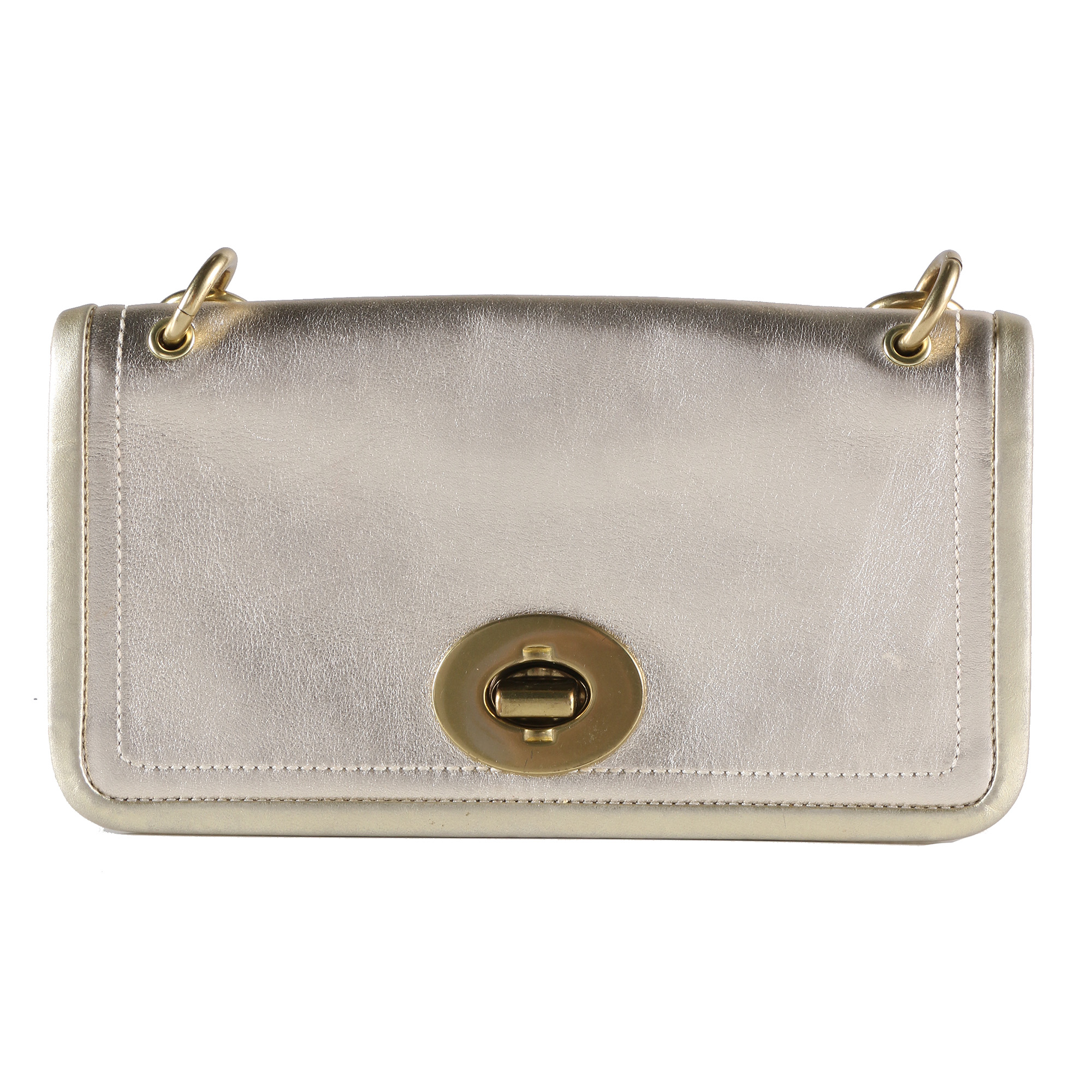 Metallic Gold Coach Handbag