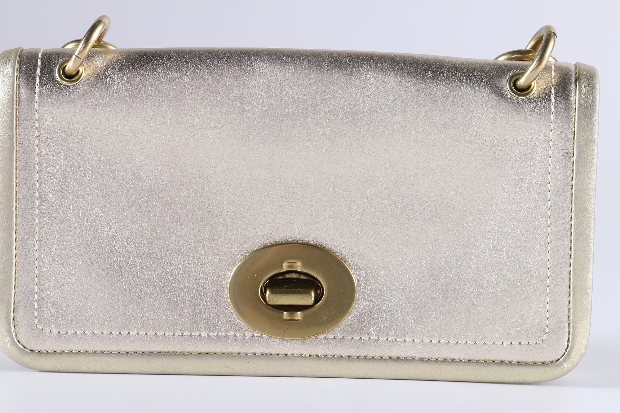 Metallic Gold Coach Handbag