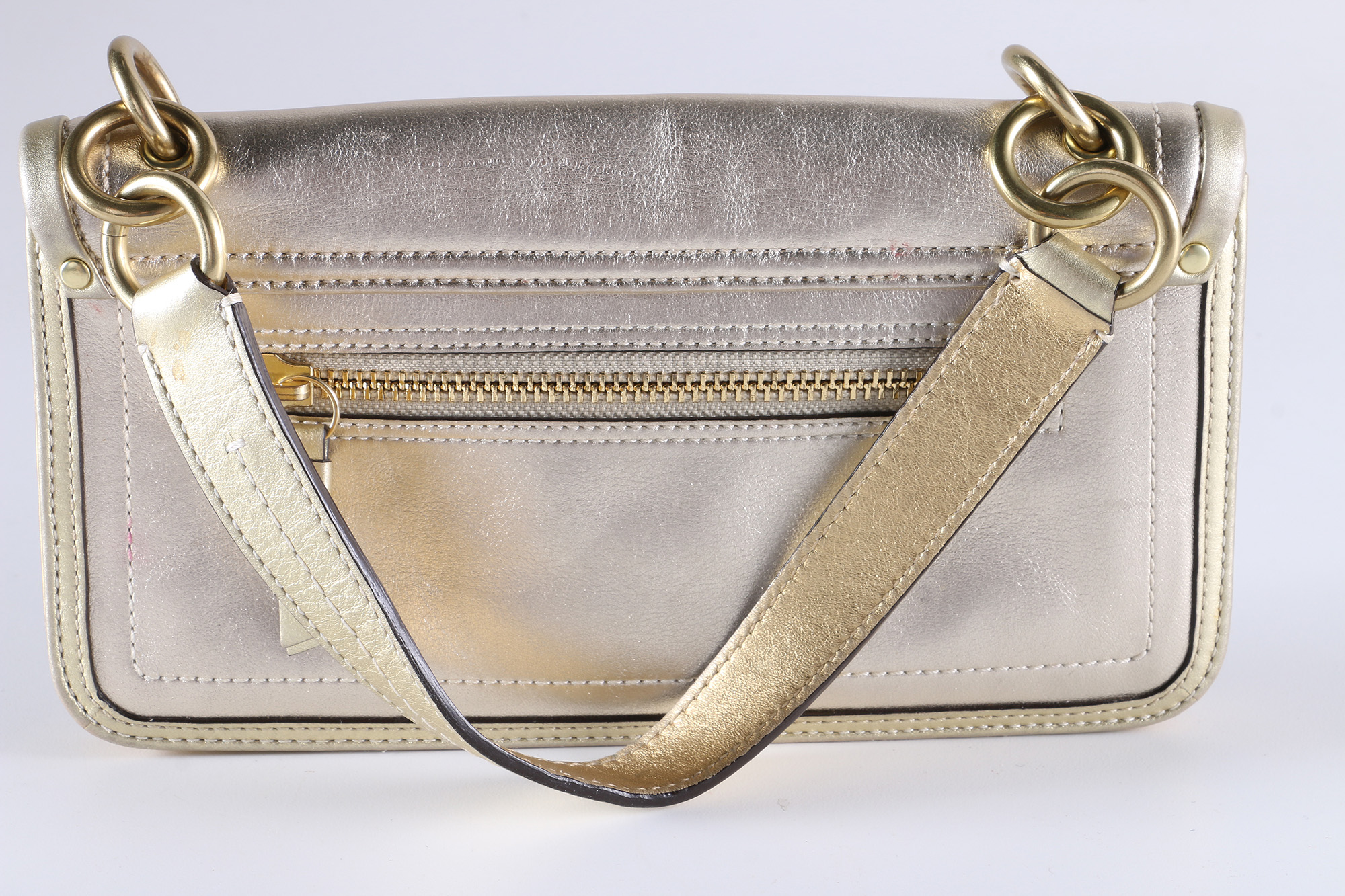 Metallic Gold Coach Handbag