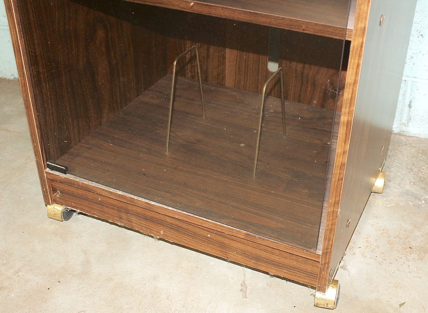 Sony PS-333 Turntable and Smoke Glass Door Stereo Cabinet