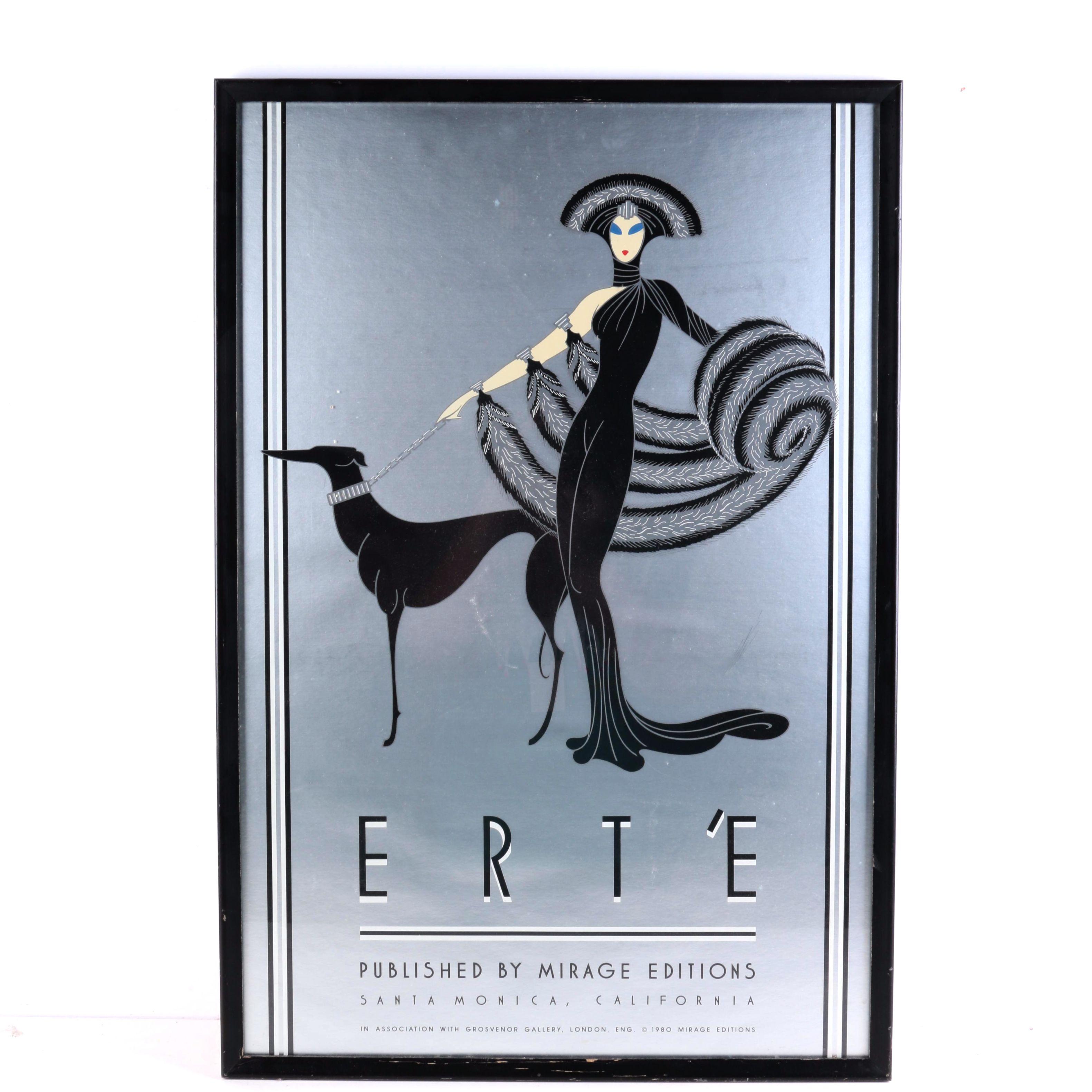 Erté Foiled Serigraph Poster "Symphony in Black"