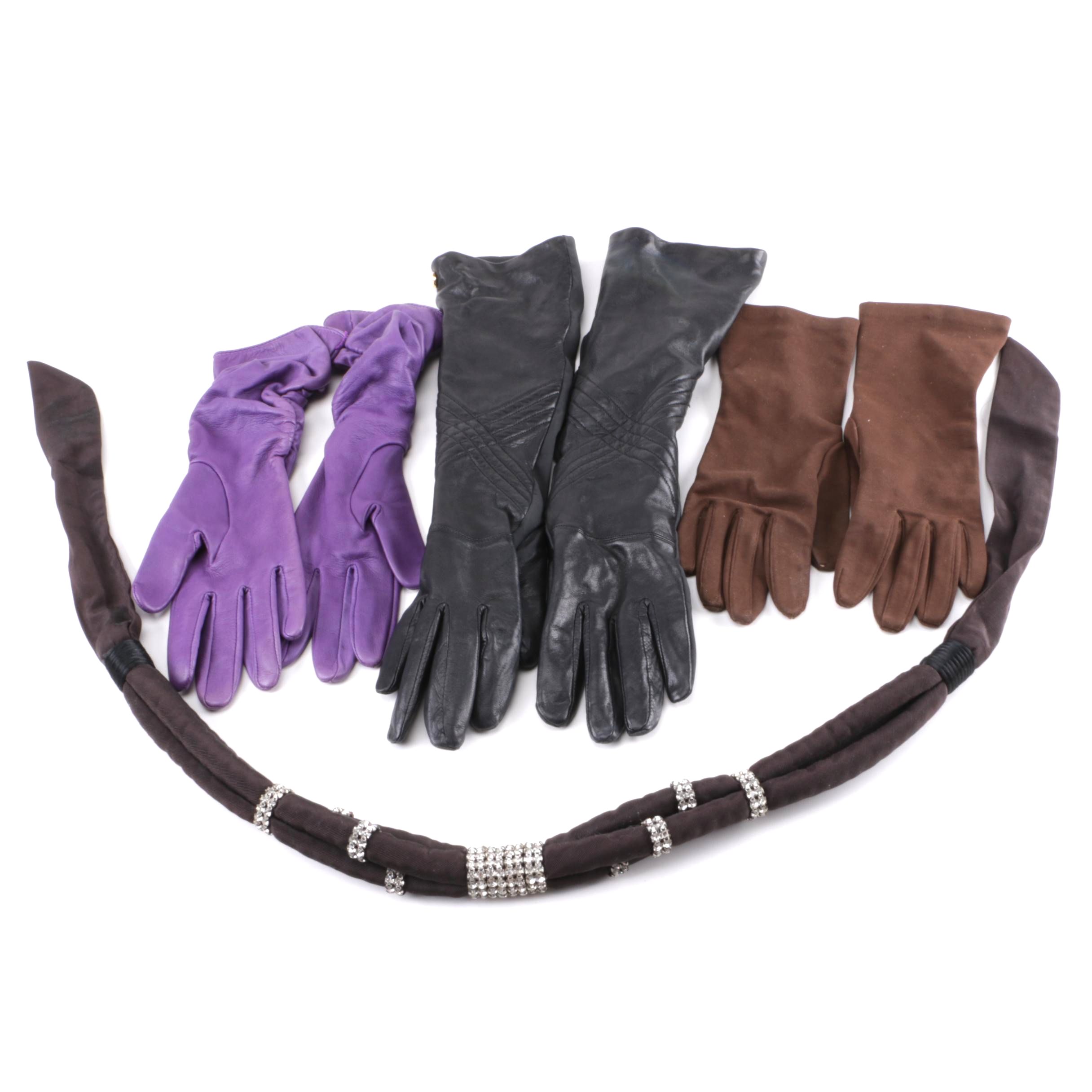 Assortment of Gloves and One Belt