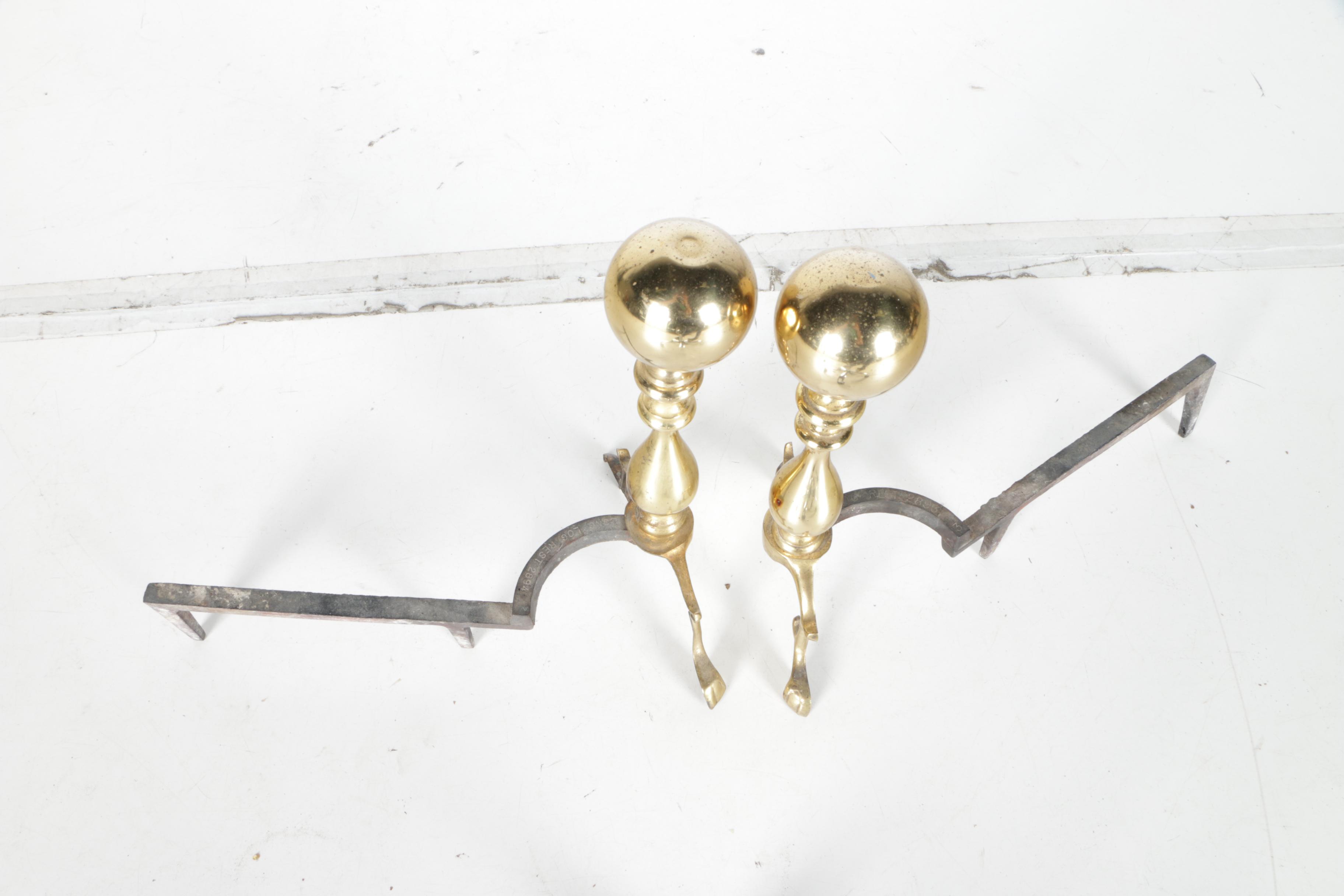 Black Wood Stove and Andirons