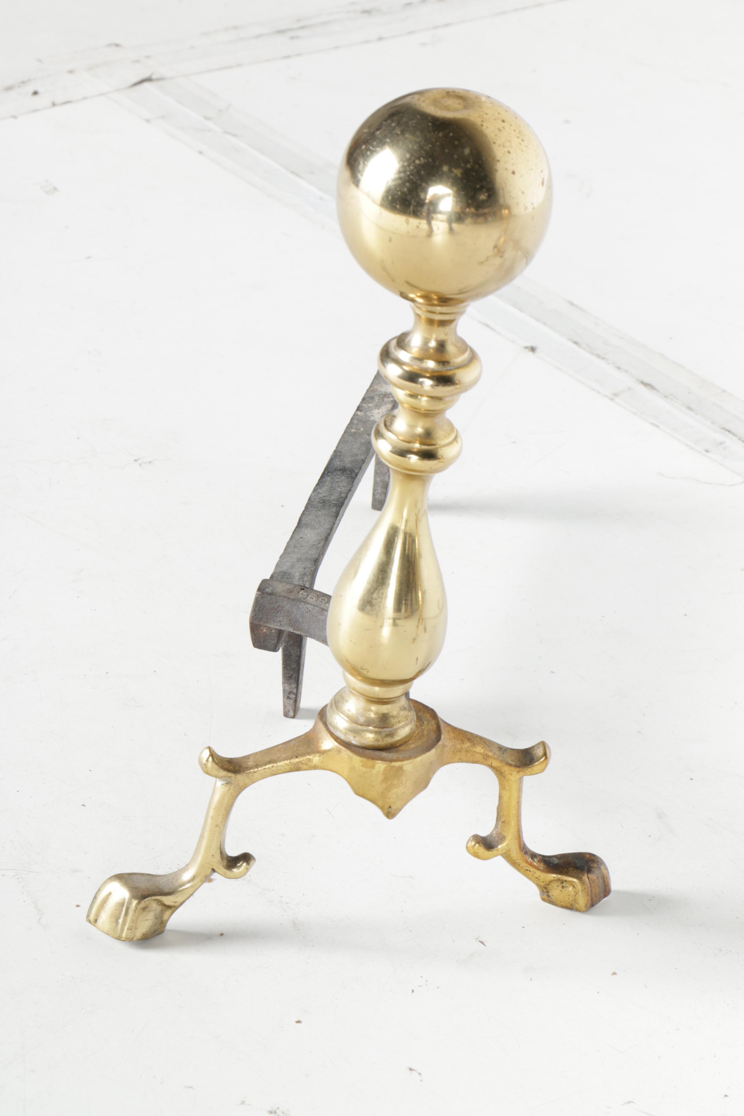 Black Wood Stove and Andirons