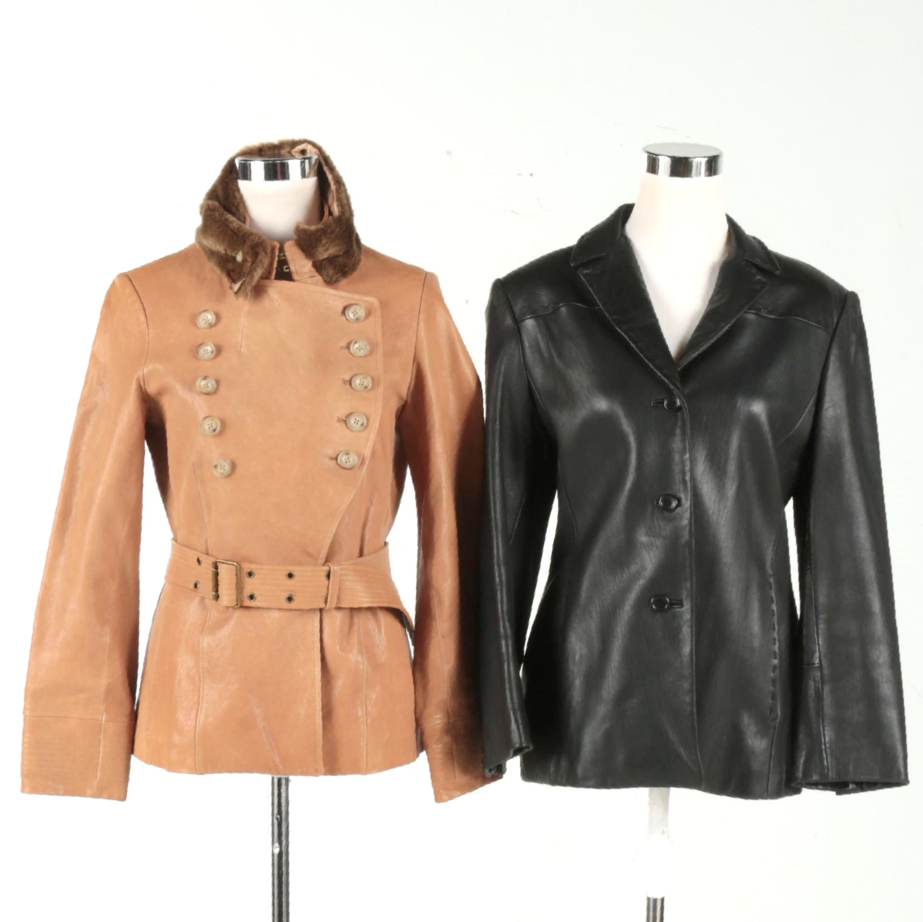 Women's Leather Jackets by Calvin Klein and Anne Klein