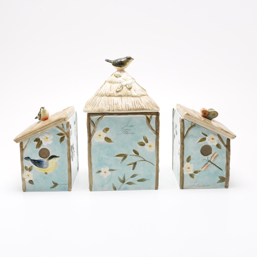 Certified International Bird Themed Canisters