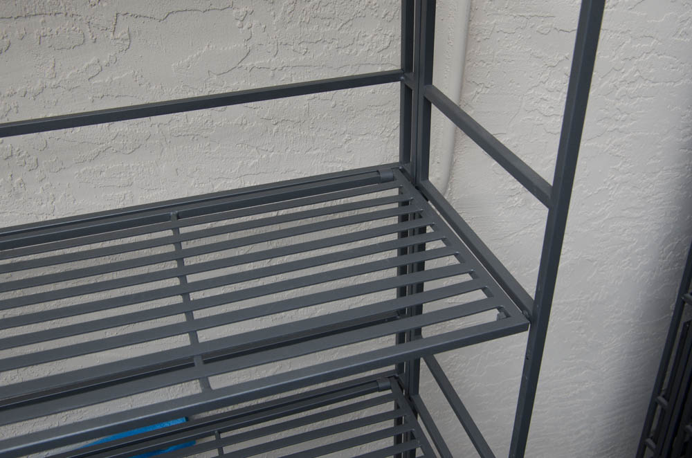 Three Steel Folding Steel Shelving Units