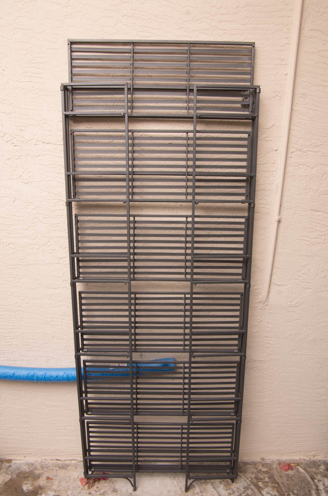 Three Steel Folding Steel Shelving Units