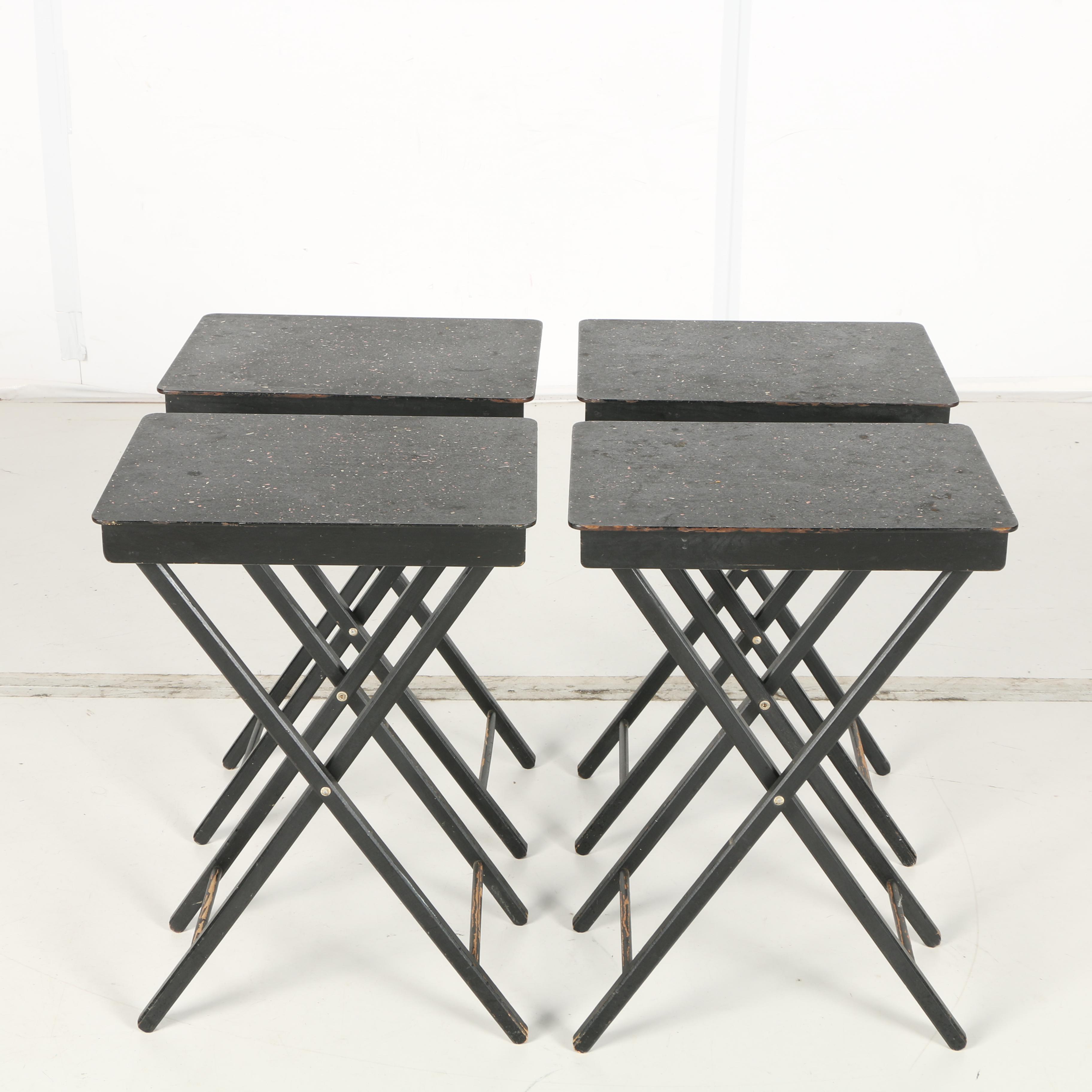 Vintage Folding Trays with Stand