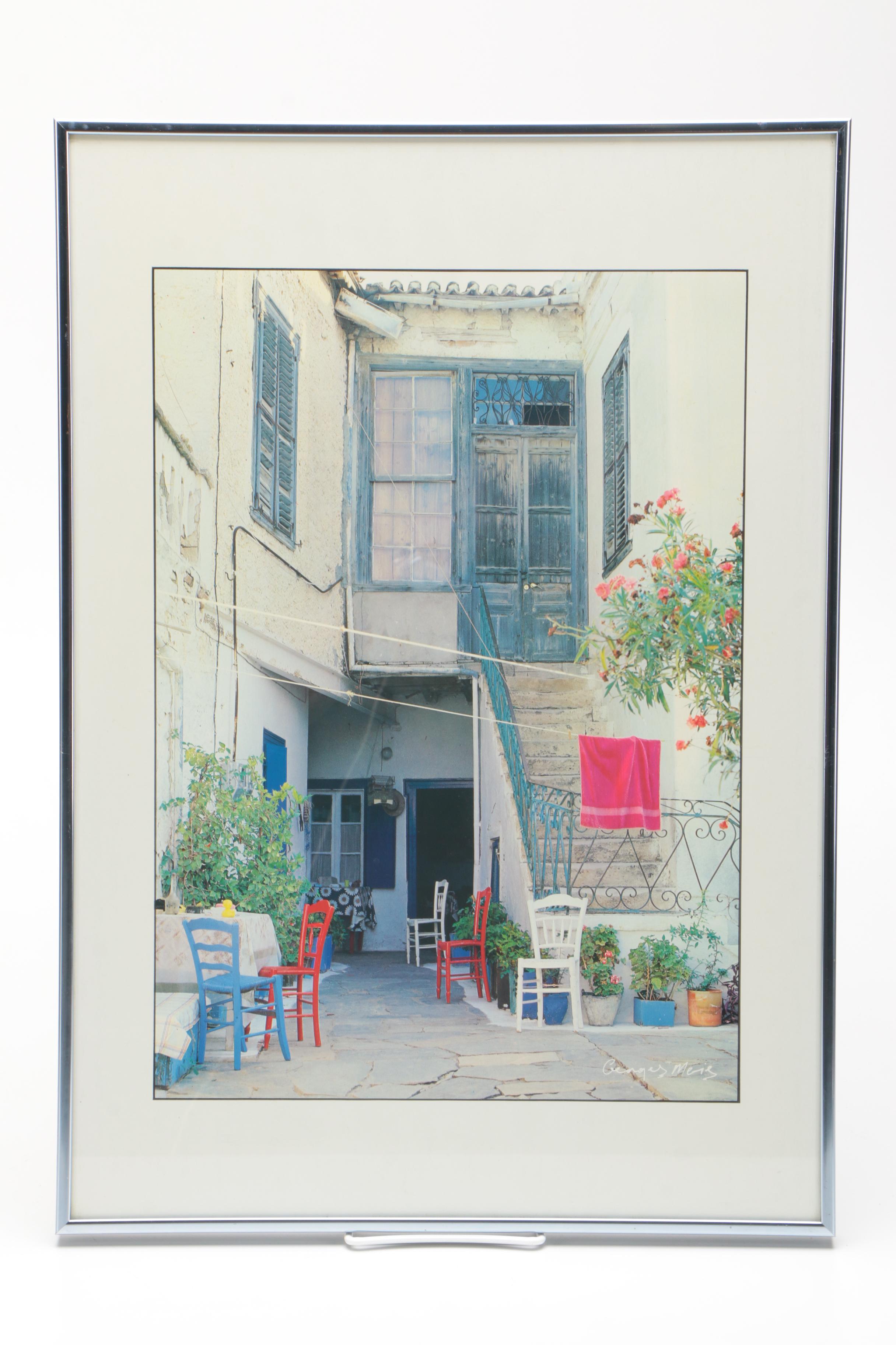 Offset Lithograph Photographs After Georges Meis of Grecian Scenes