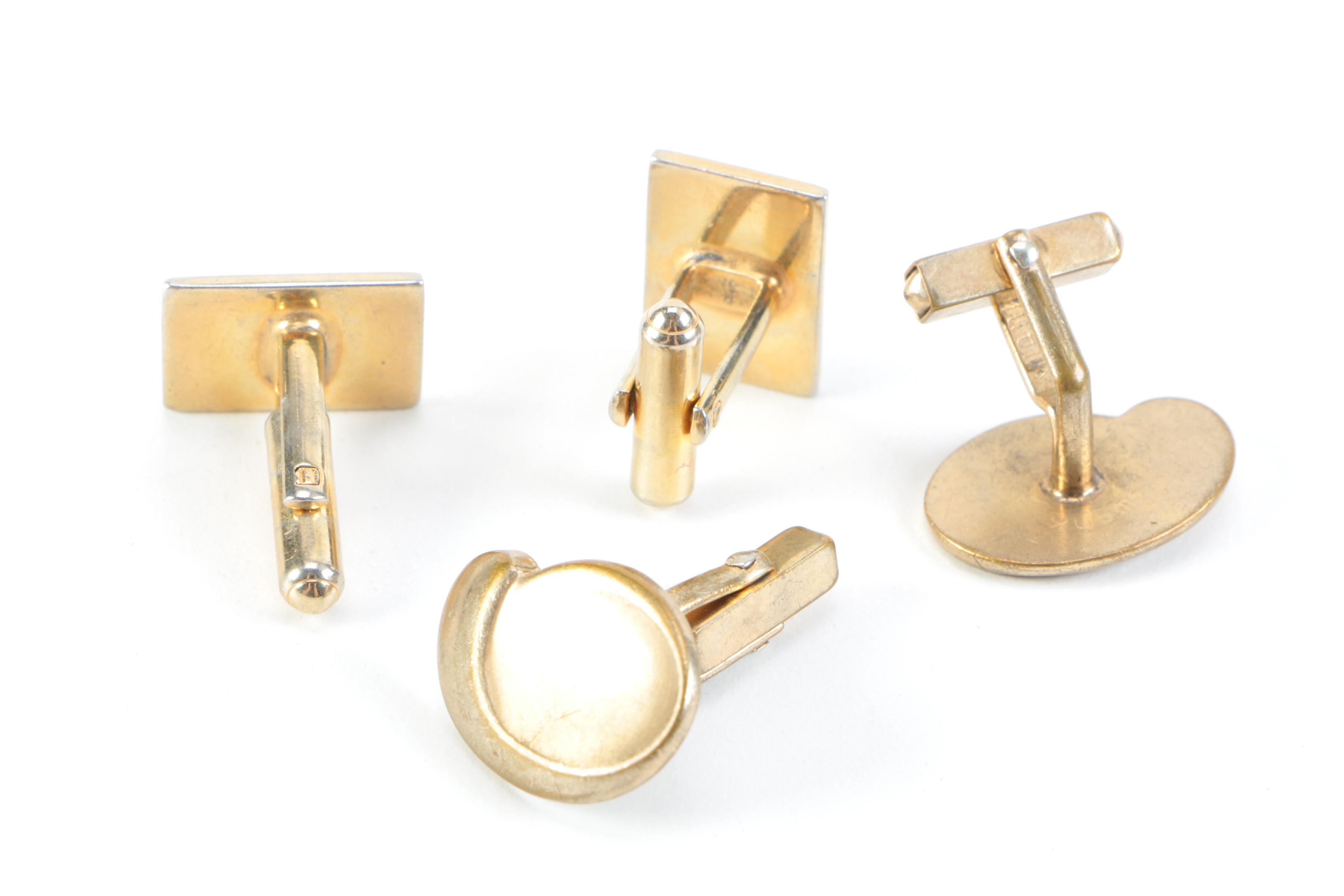Assorted Cufflinks, Pins, and Tie Clips Including Pieces With Sterling Silver