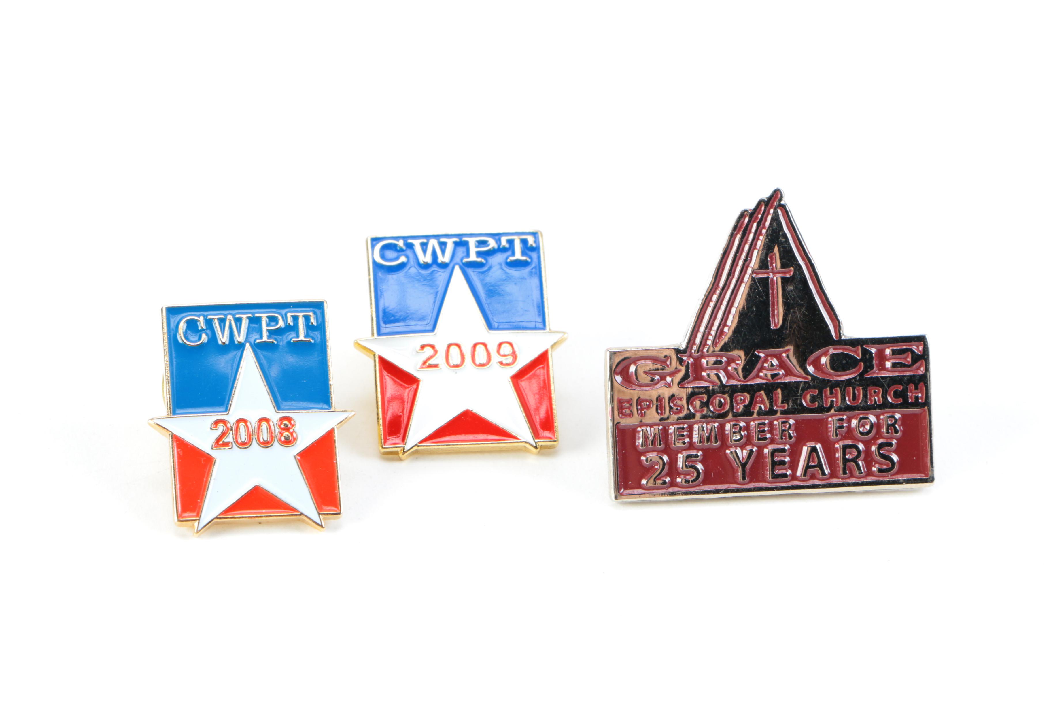 Assorted Cufflinks, Pins, and Tie Clips Including Pieces With Sterling Silver