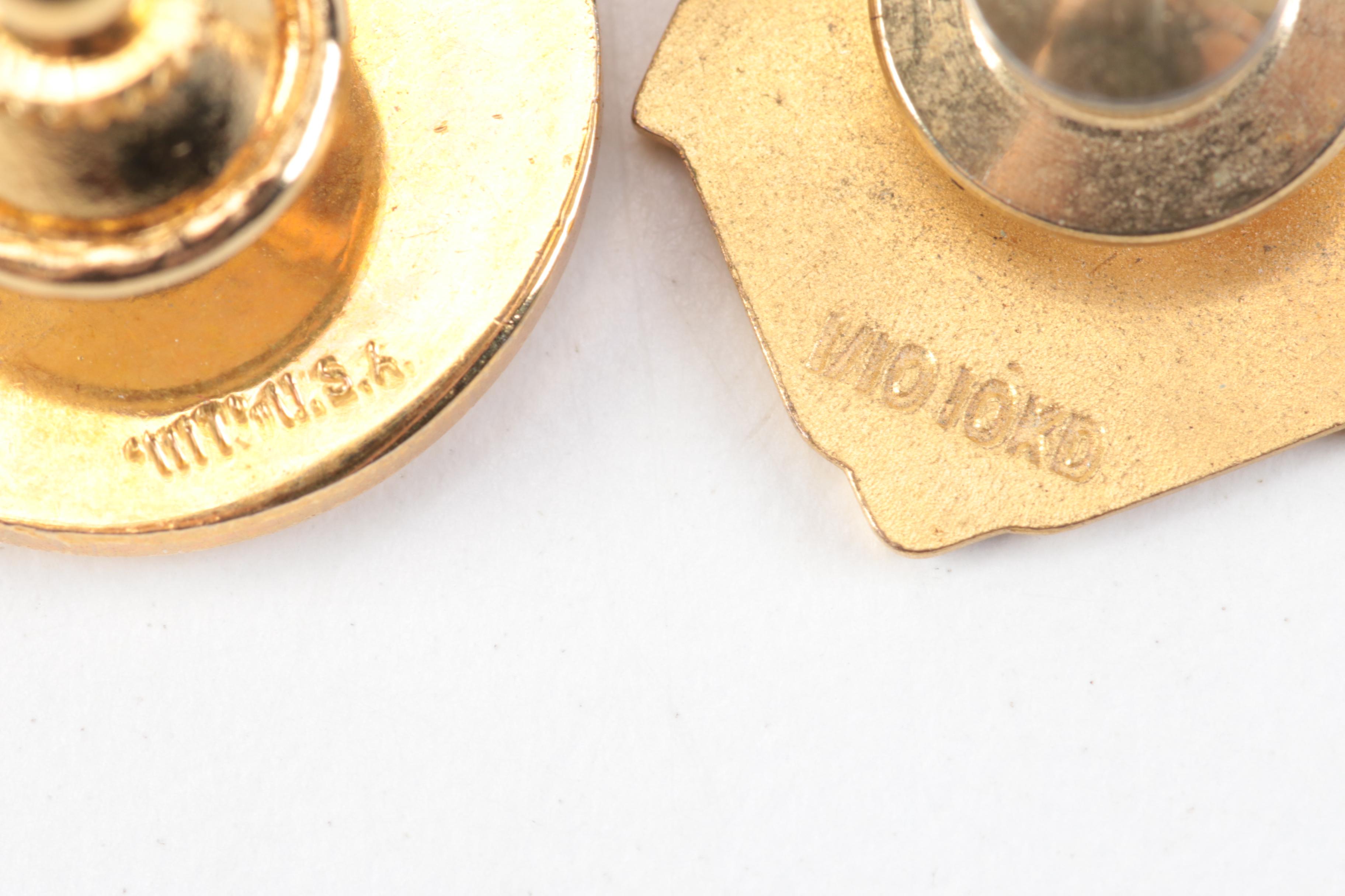 Assorted Cufflinks, Pins, and Tie Clips Including Pieces With Sterling Silver