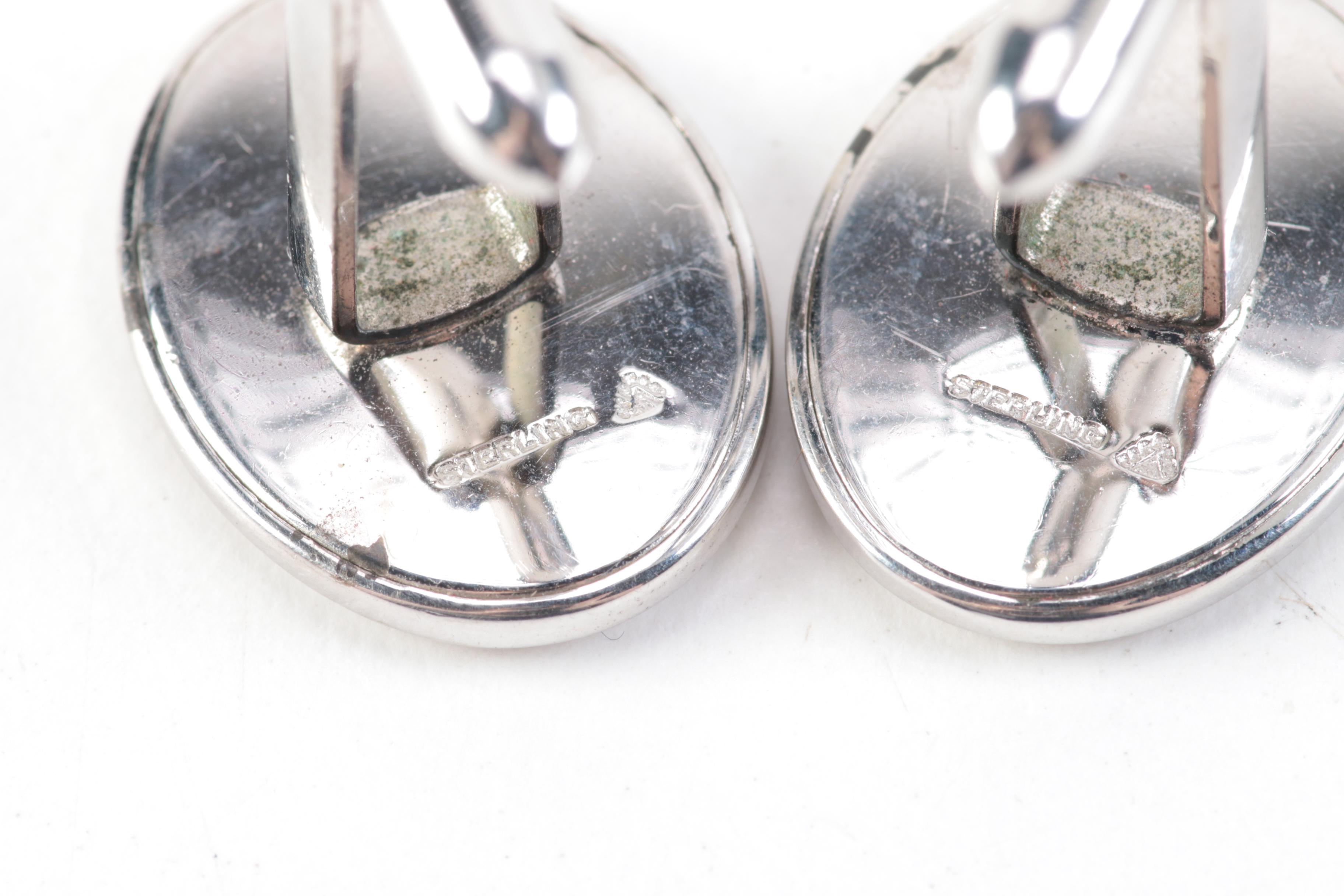 Assorted Cufflinks, Pins, and Tie Clips Including Pieces With Sterling Silver