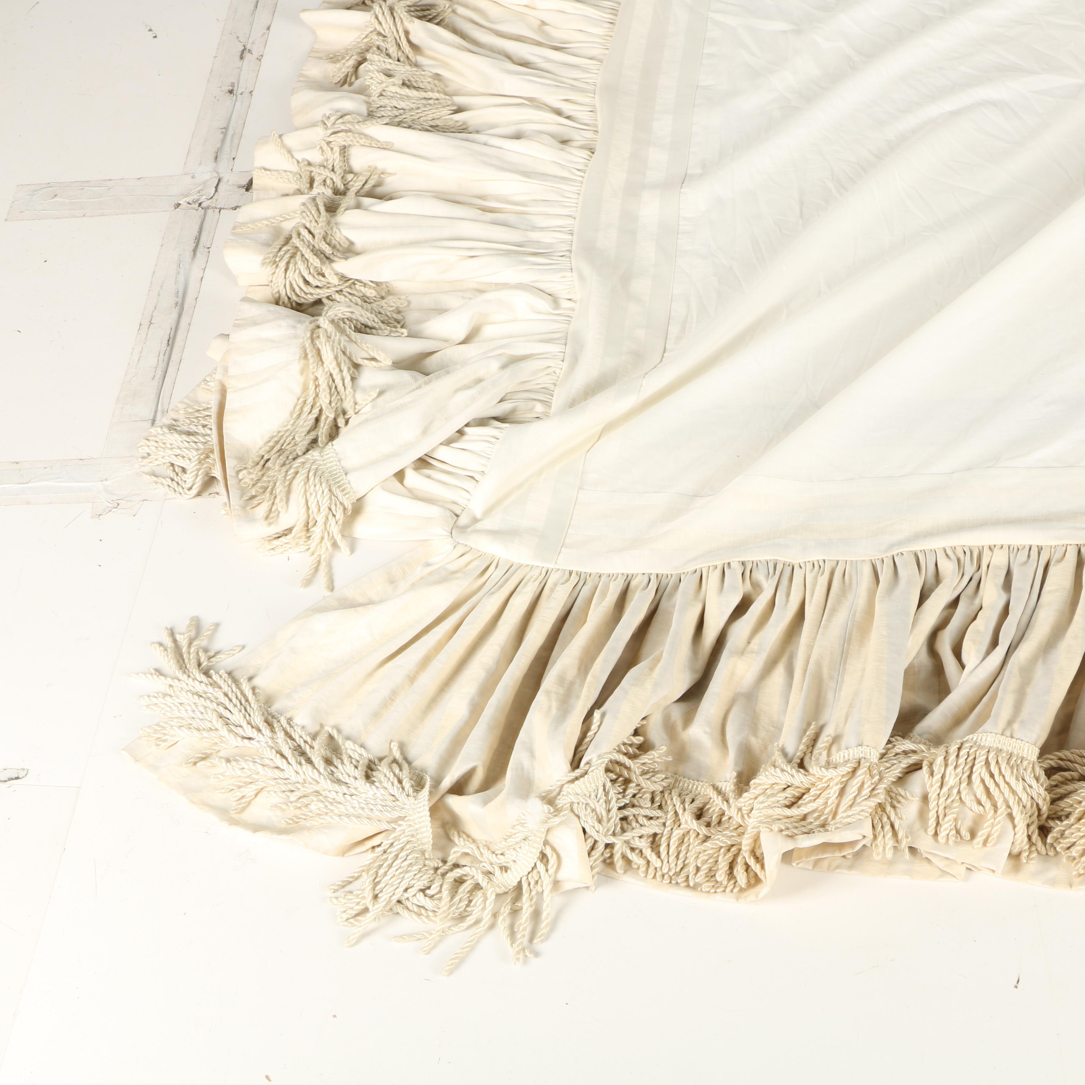 Fringed Cream Bedskirt