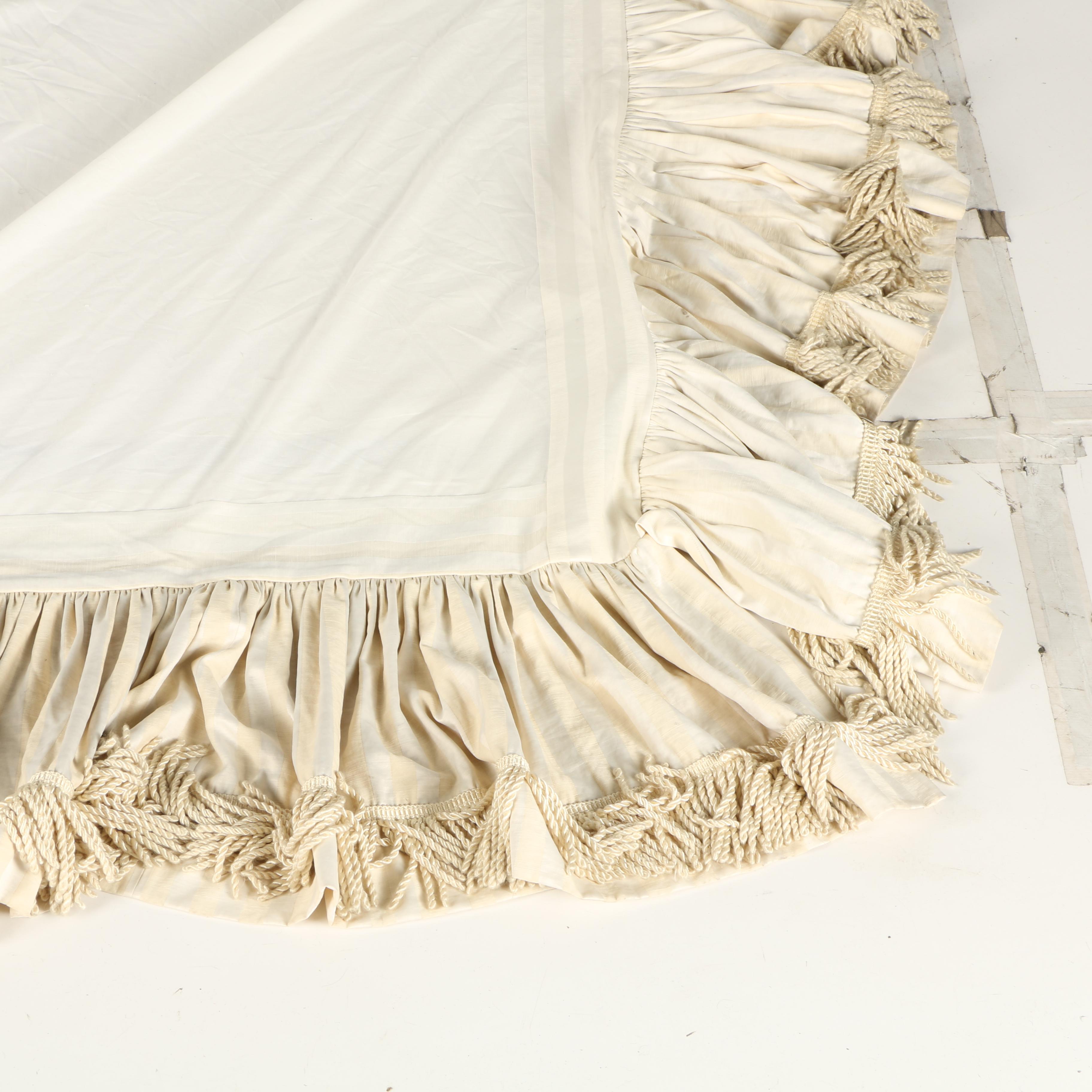 Fringed Cream Bedskirt