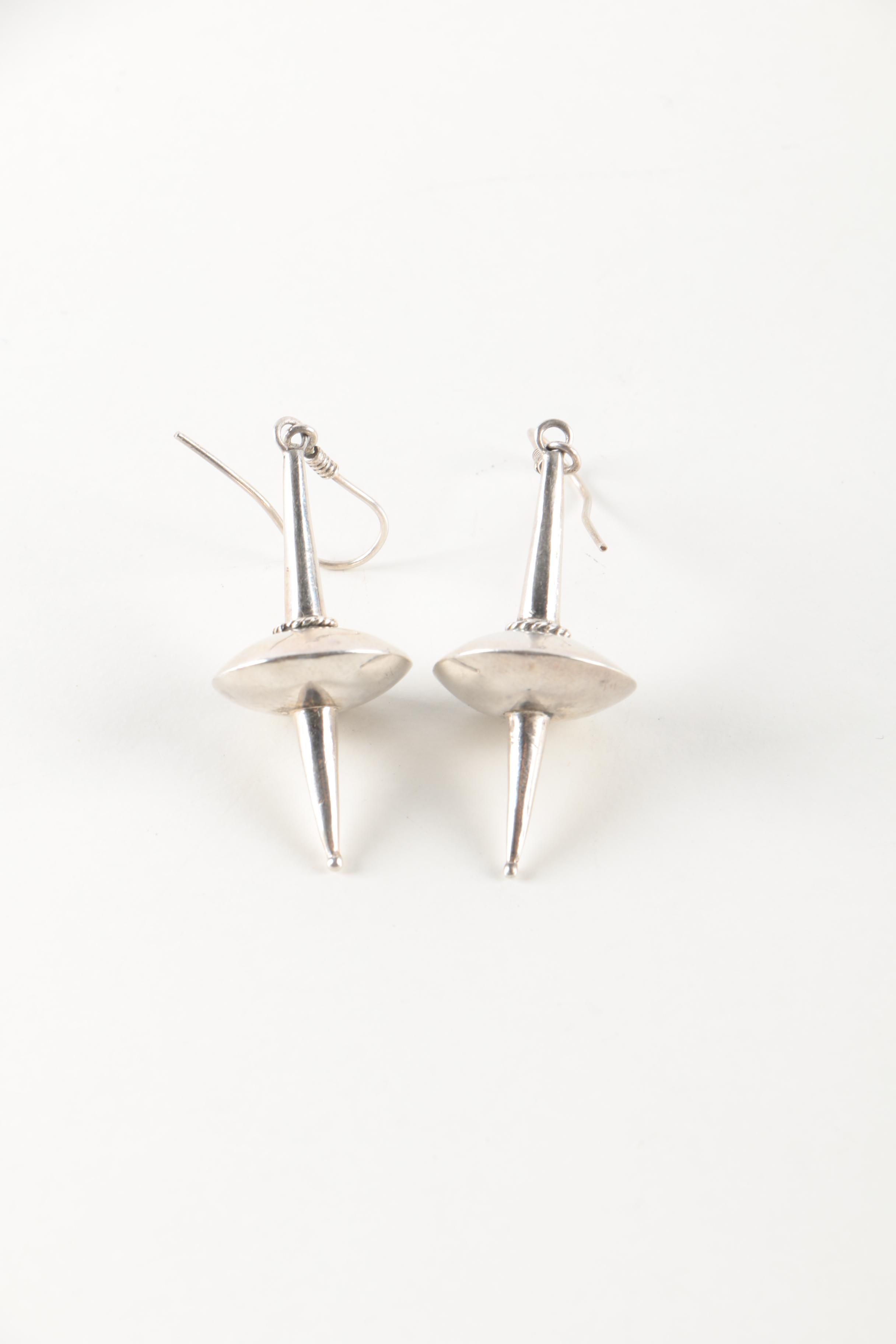 Sterling Silver Bracelets and Earrings Featuring Onyx and Shell