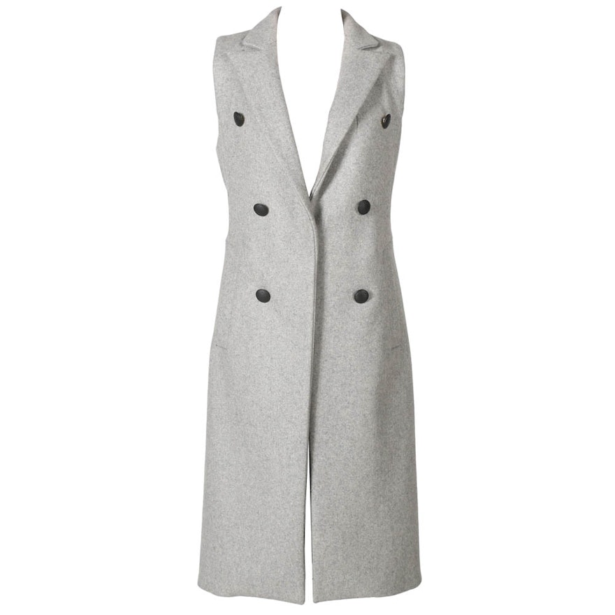 Rag & Bone Long Grey Wool Vest