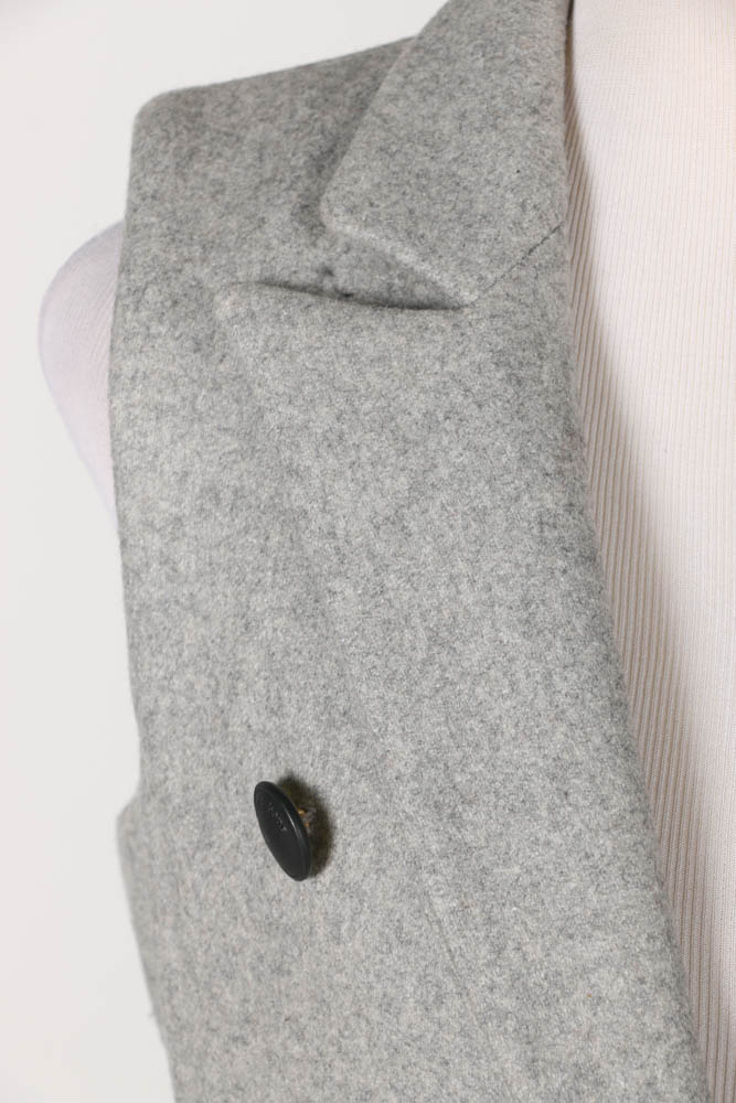 Rag & Bone Long Grey Wool Vest