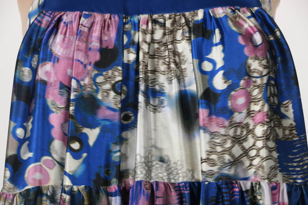 Erdem Blue Floral Silk Gown