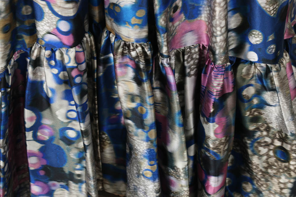 Erdem Blue Floral Silk Gown