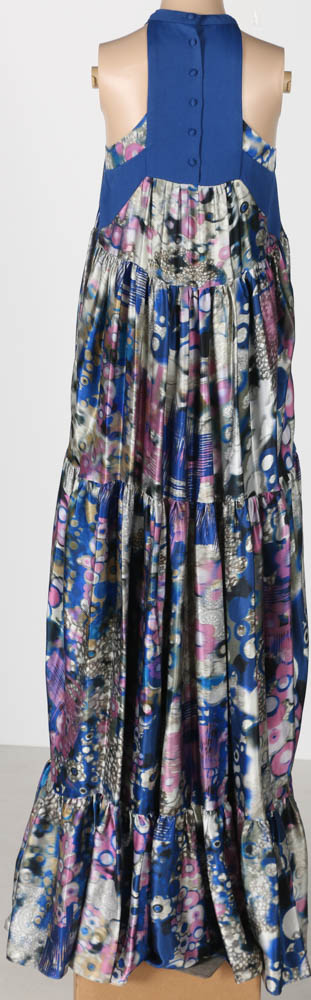 Erdem Blue Floral Silk Gown