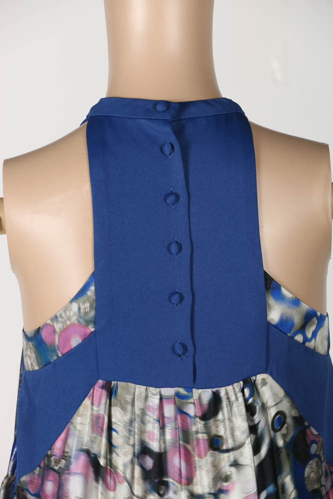 Erdem Blue Floral Silk Gown