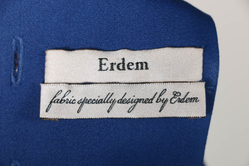 Erdem Blue Floral Silk Gown