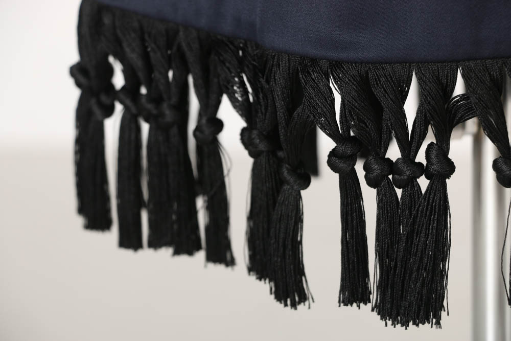 Kaelen Fringe Sheath Dress in Midnight Blue
