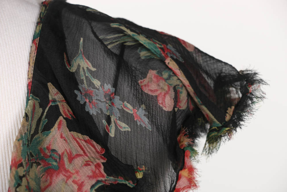 Ralph Lauren Black Floral Silk Dress